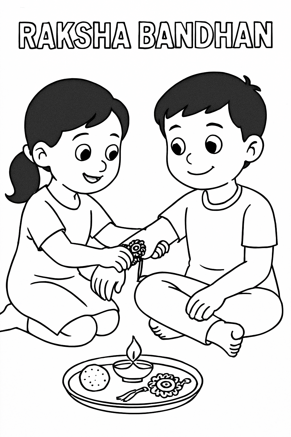 Raksha Bandhan Coloring Pages | Free Printable Kids Activity