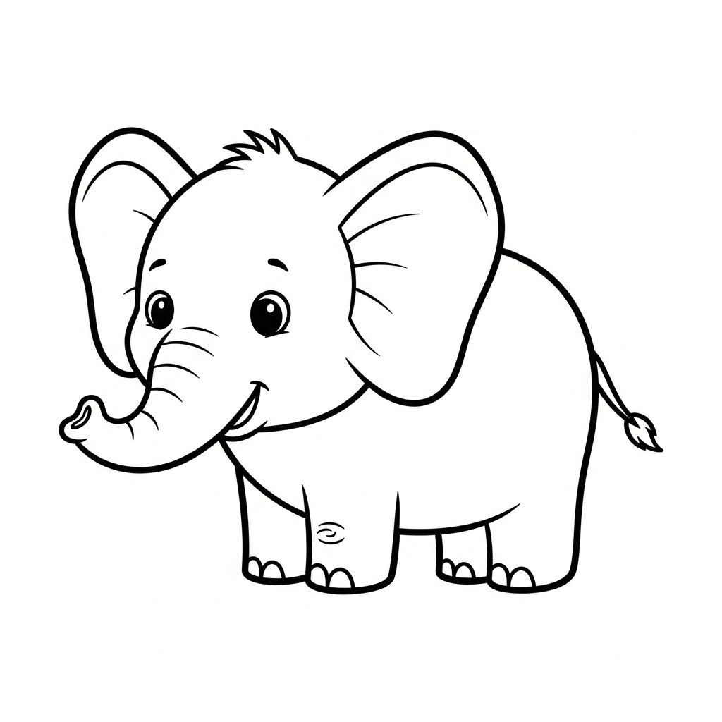 Baby Elephant Coloring Page | Free Kids Printable Activity