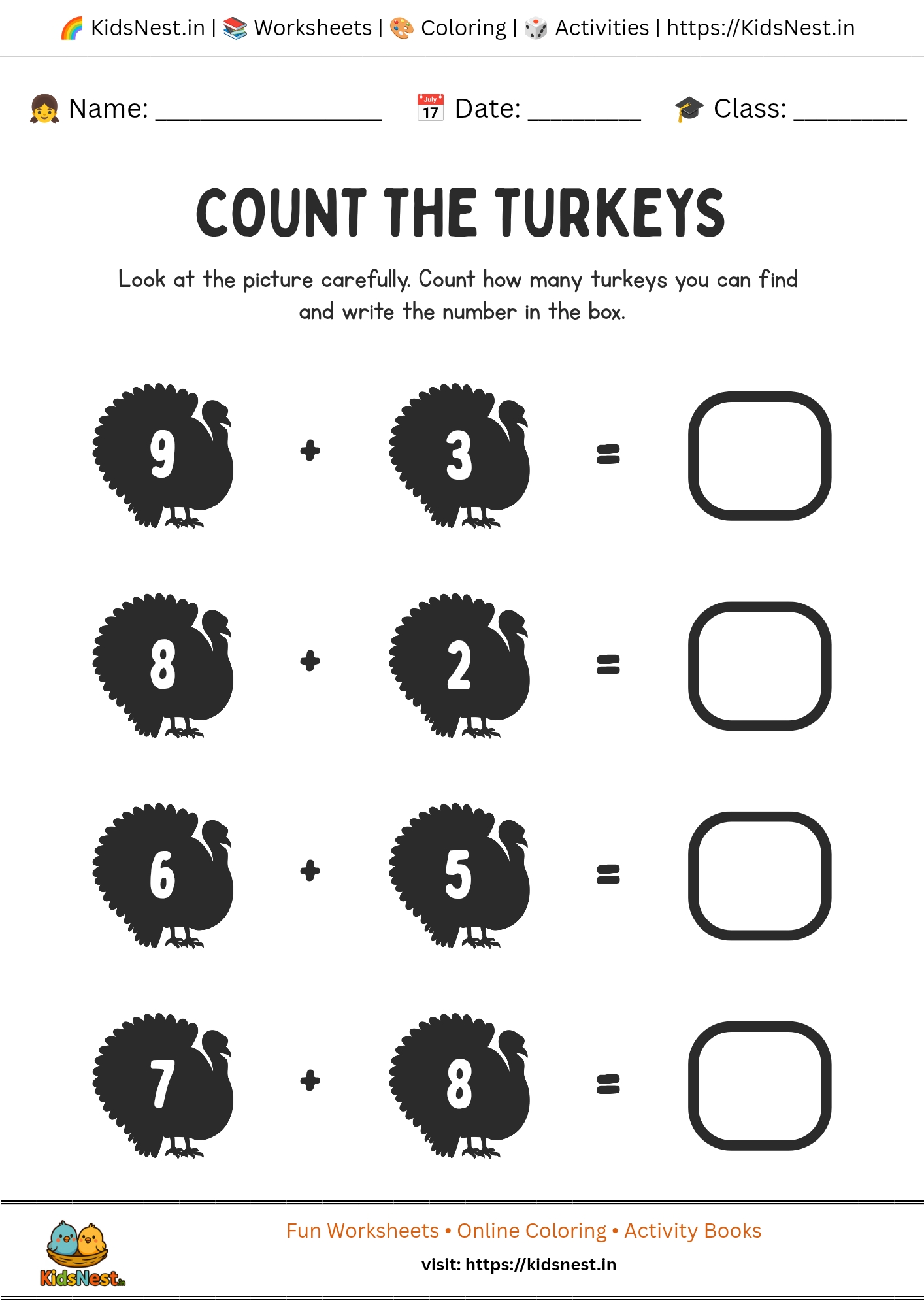 Simple Addition Worksheets | Free Math Printables for Kids