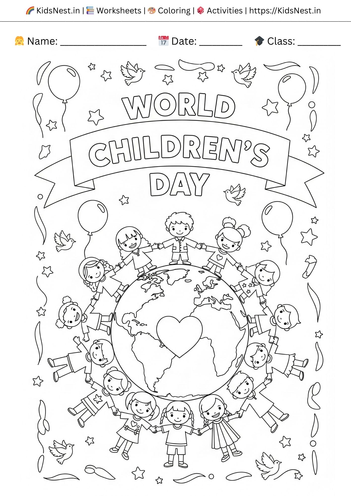 World Children's Day Coloring Page | Free Printable Kids Activity