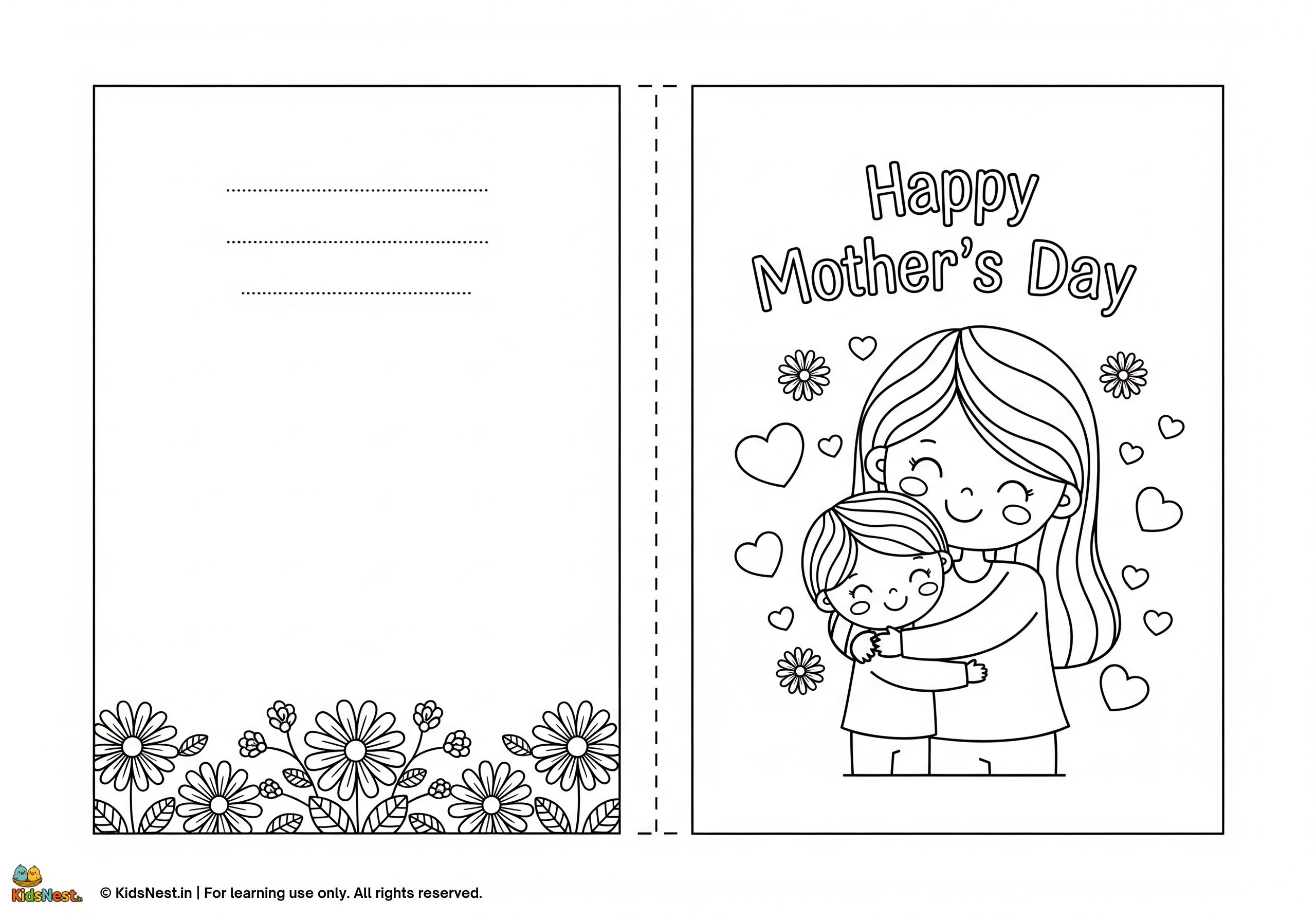 Mother's Day Coloring Card - Free Printable Kids Activity
