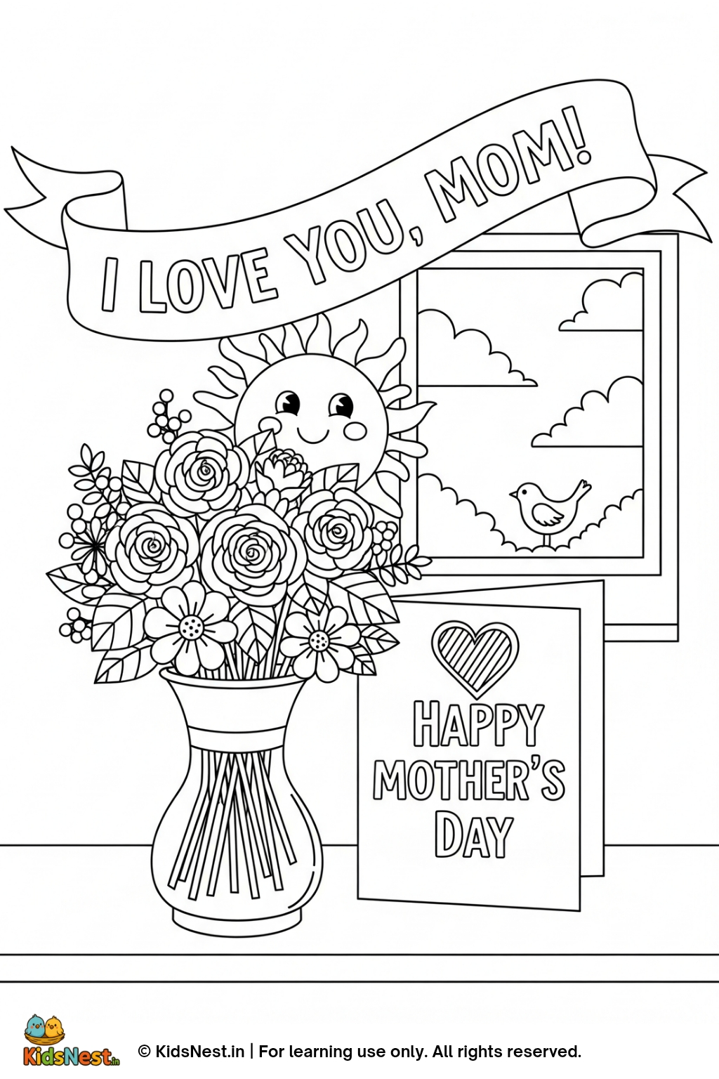 Mother's Day Coloring Page - Free Printable Fun