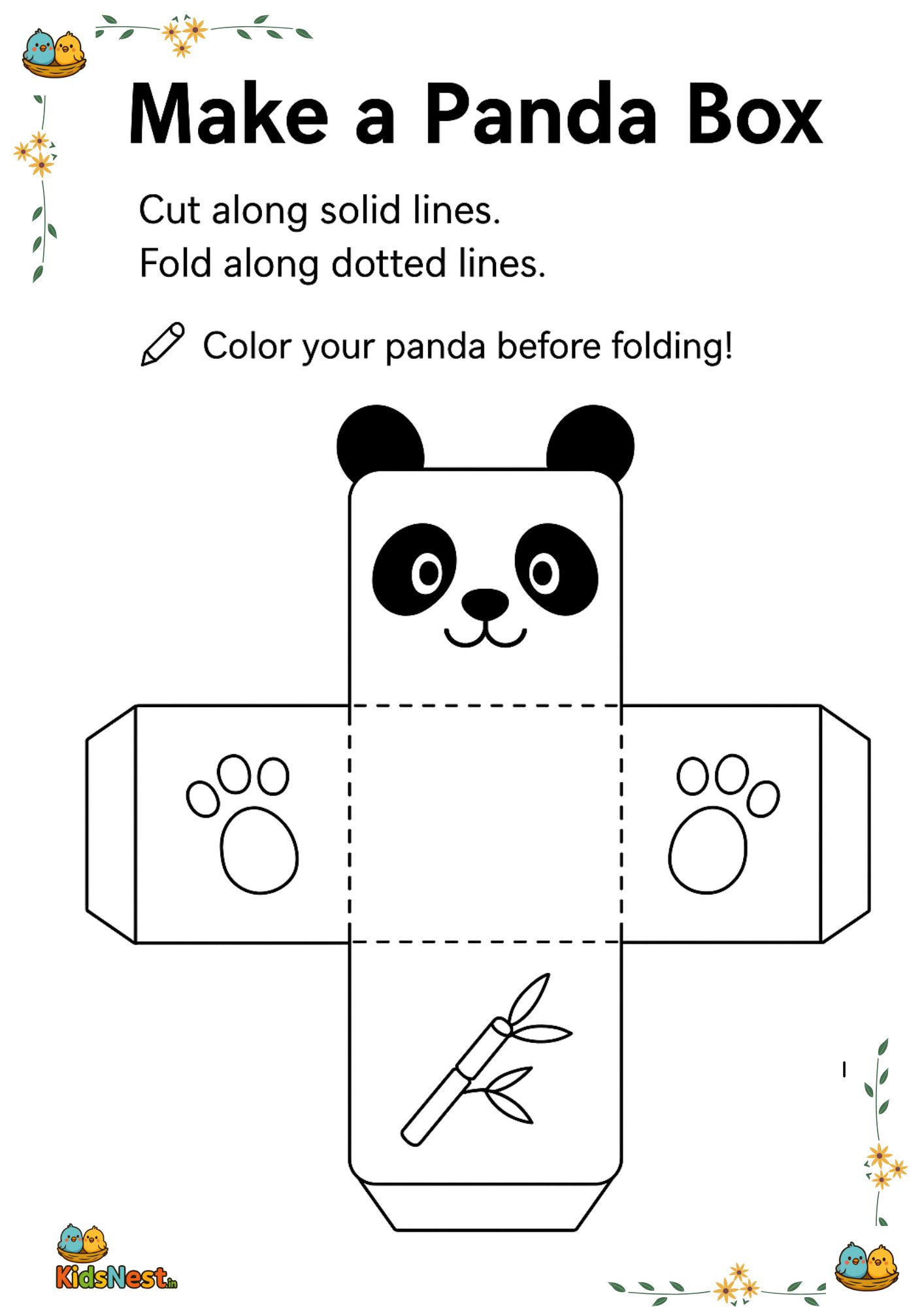 Panda Box Craft Activity for Kids - Printable & Educational