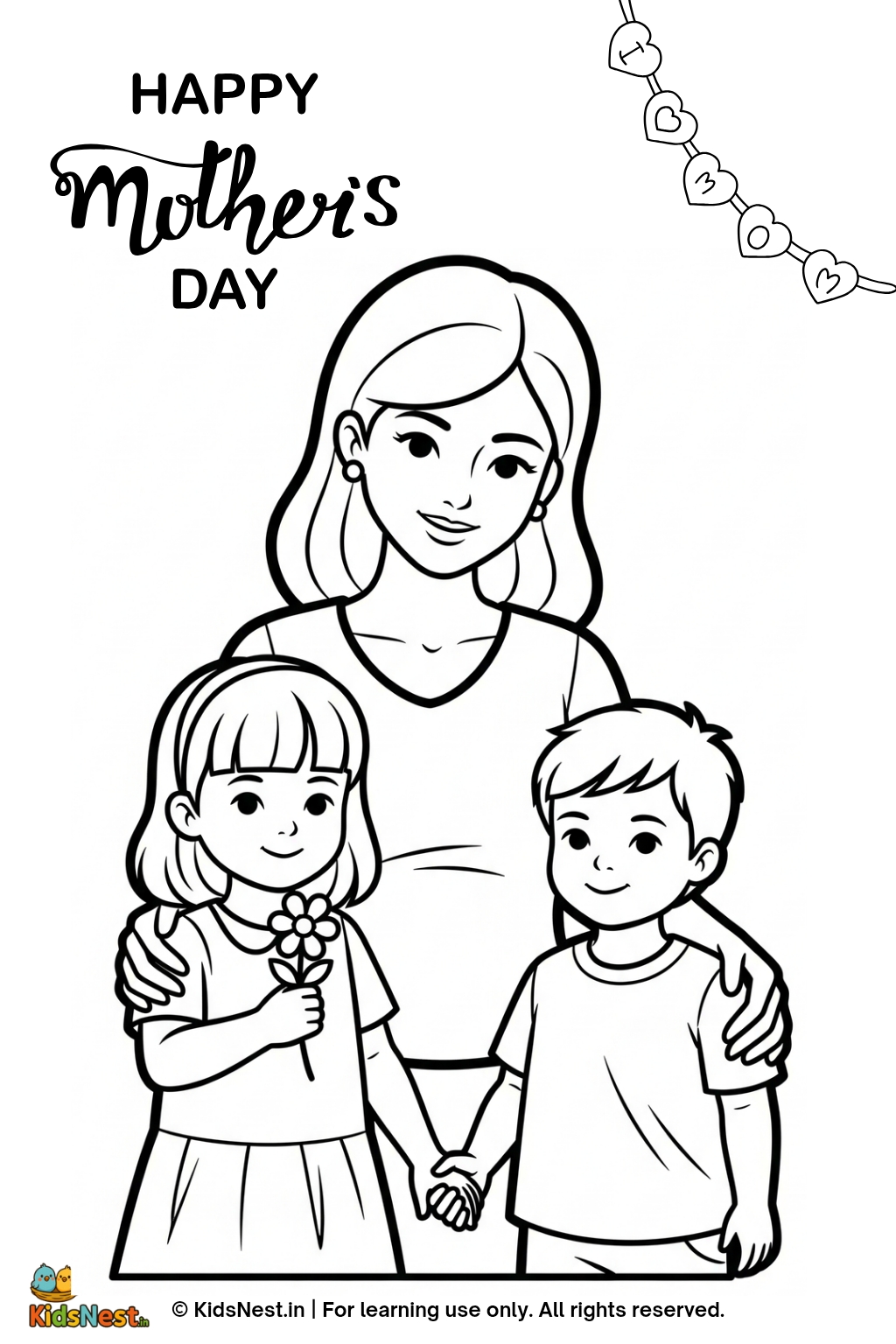 Printable Mother's Day Coloring Page for Kids - Free PDF