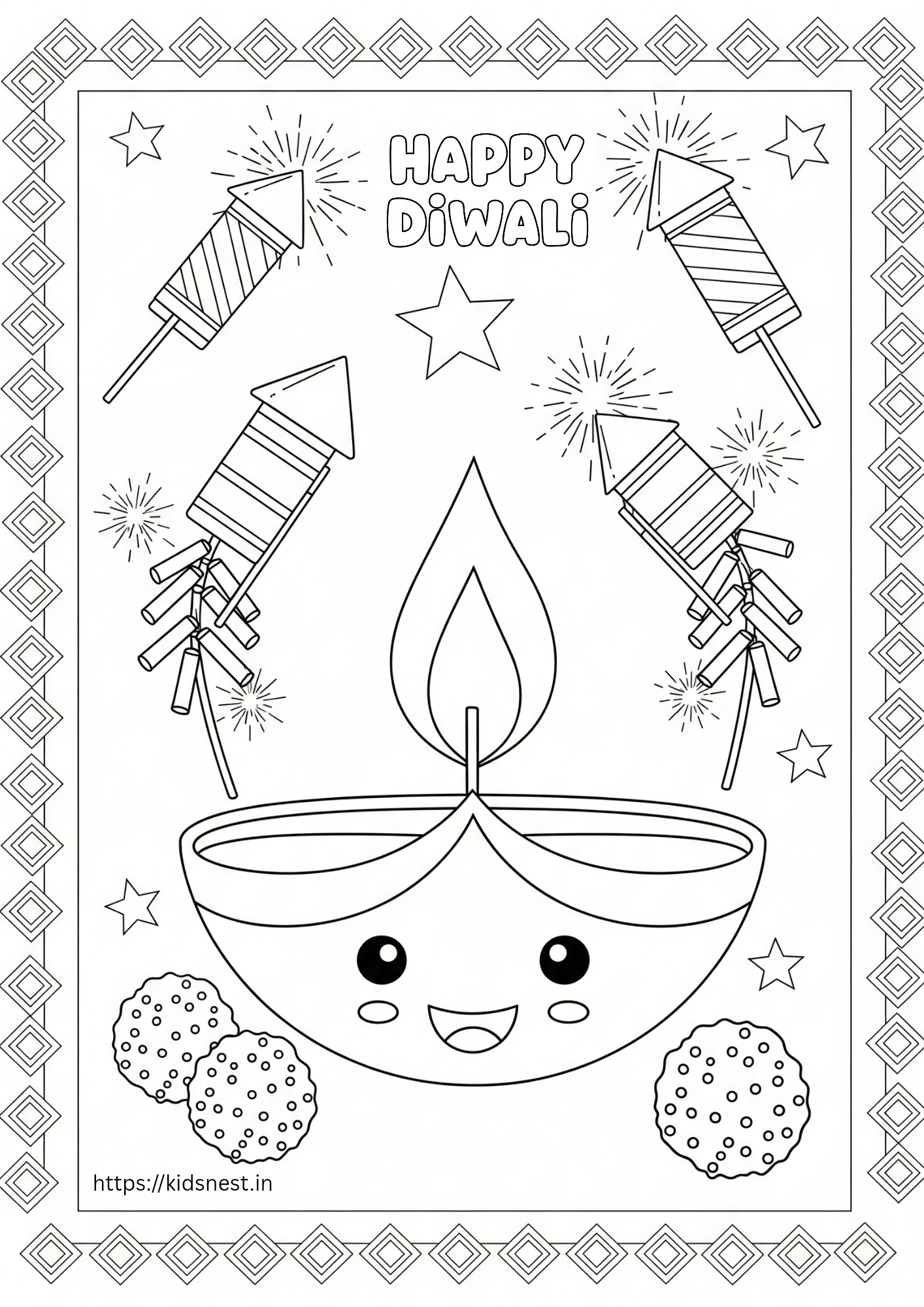 Free Printable Diwali Coloring Page for kids