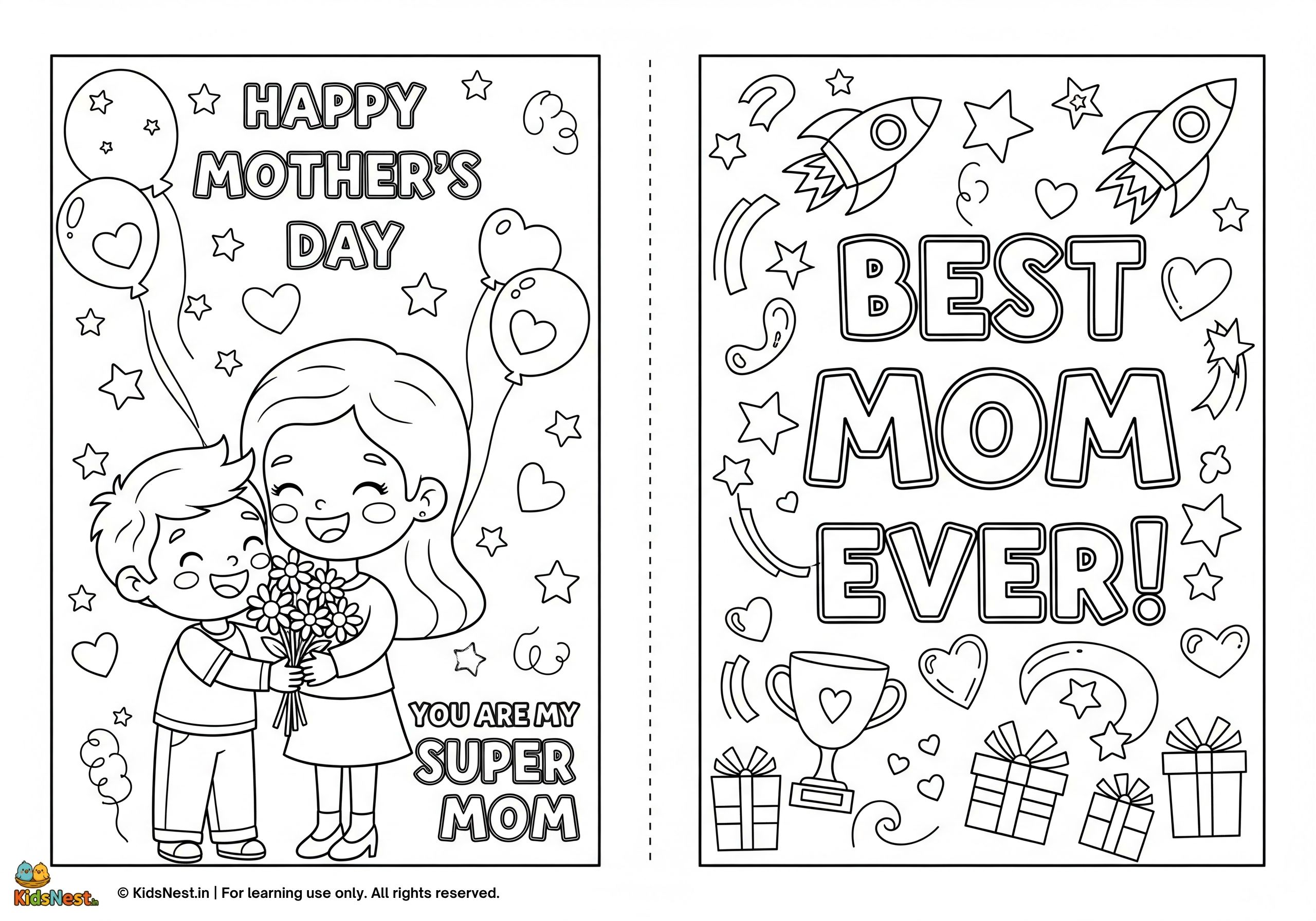 Printable Mother's Day Card for Kids - Super Mom Activity
