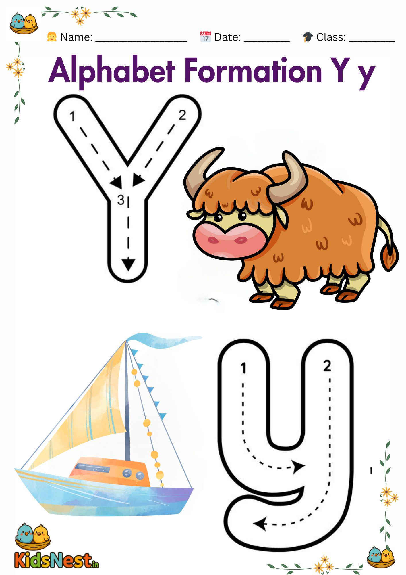 Printable Letter Y Worksheet for Kids | Learn to Write cover