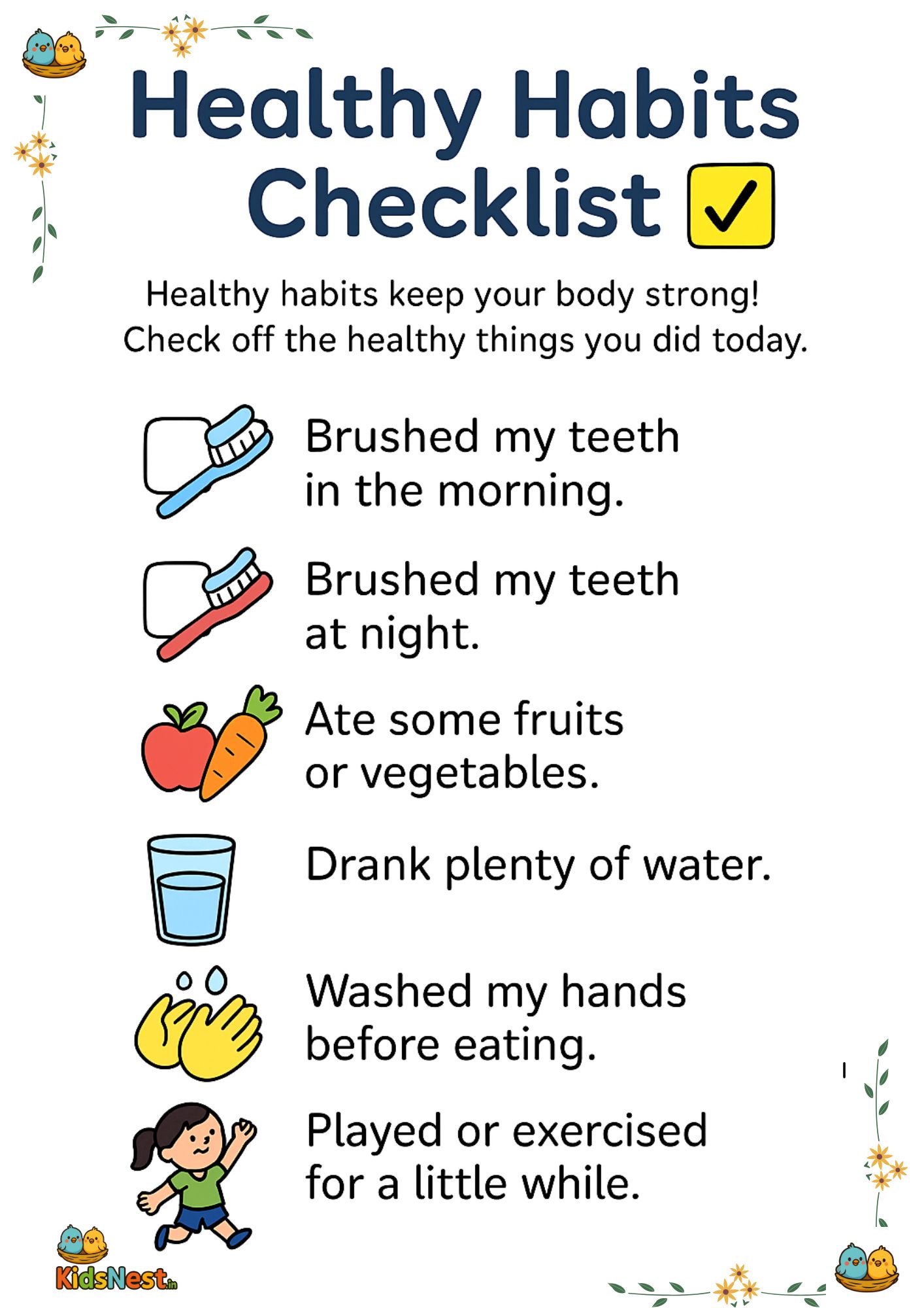 Healthy Habits for Kids: Printable Worksheets & Activities