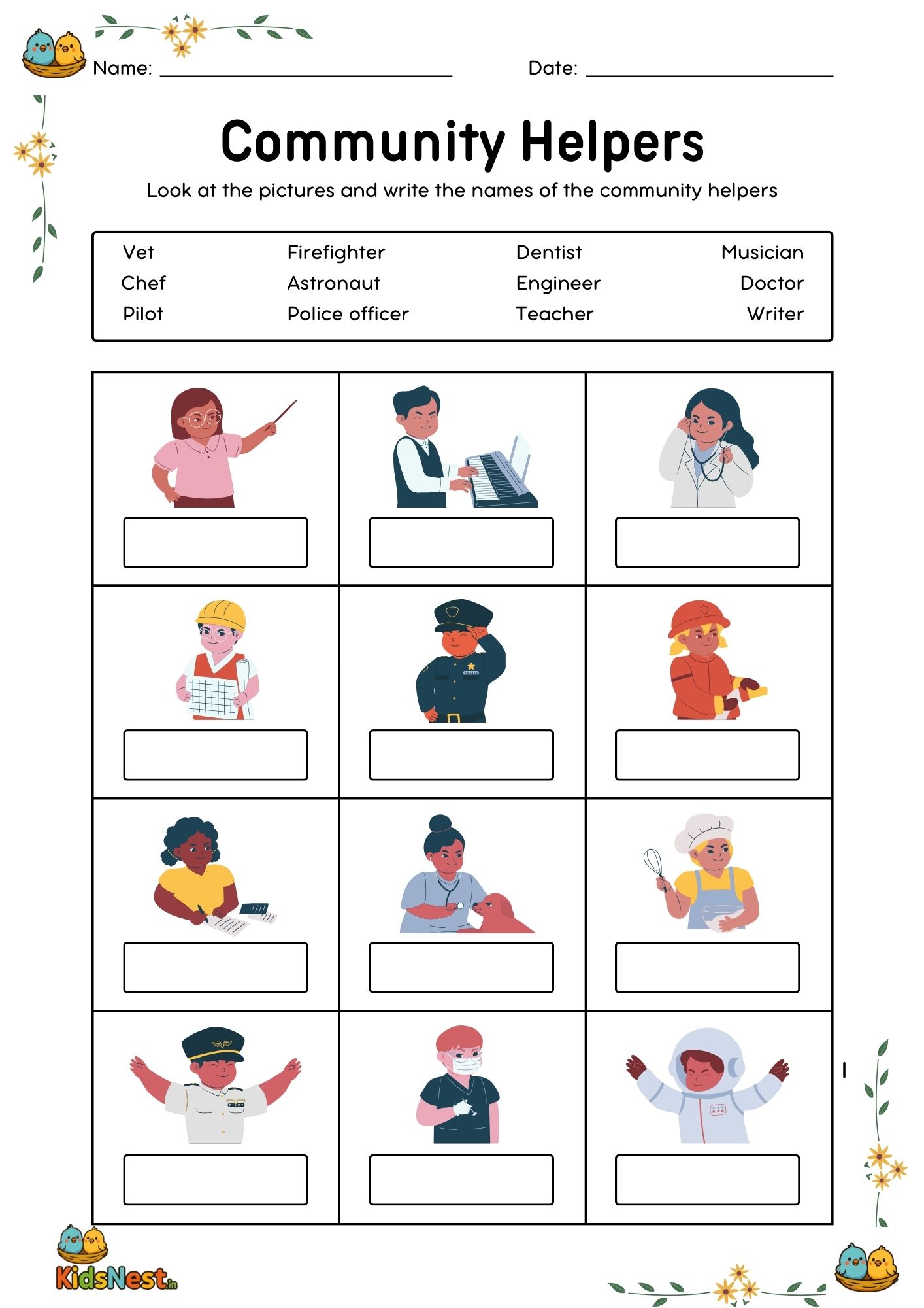 Community Helpers Printables: Worksheets & Activities for Kids cover