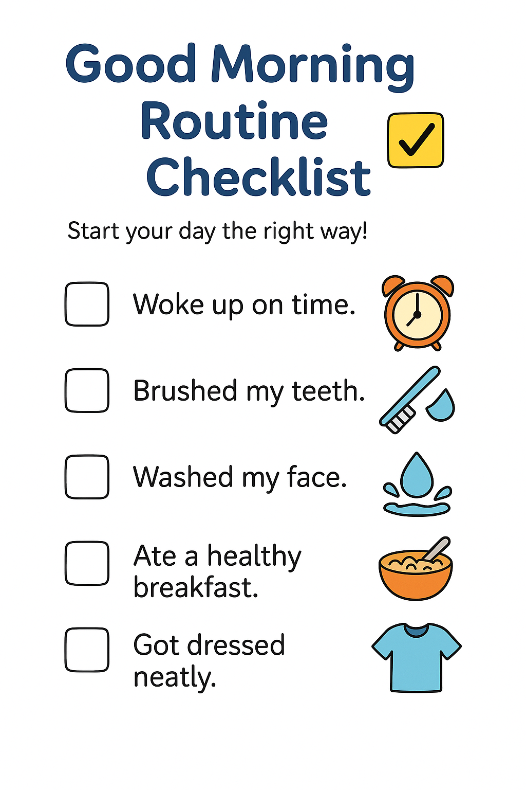 Printable Morning Routine Worksheets & Activities for Kids