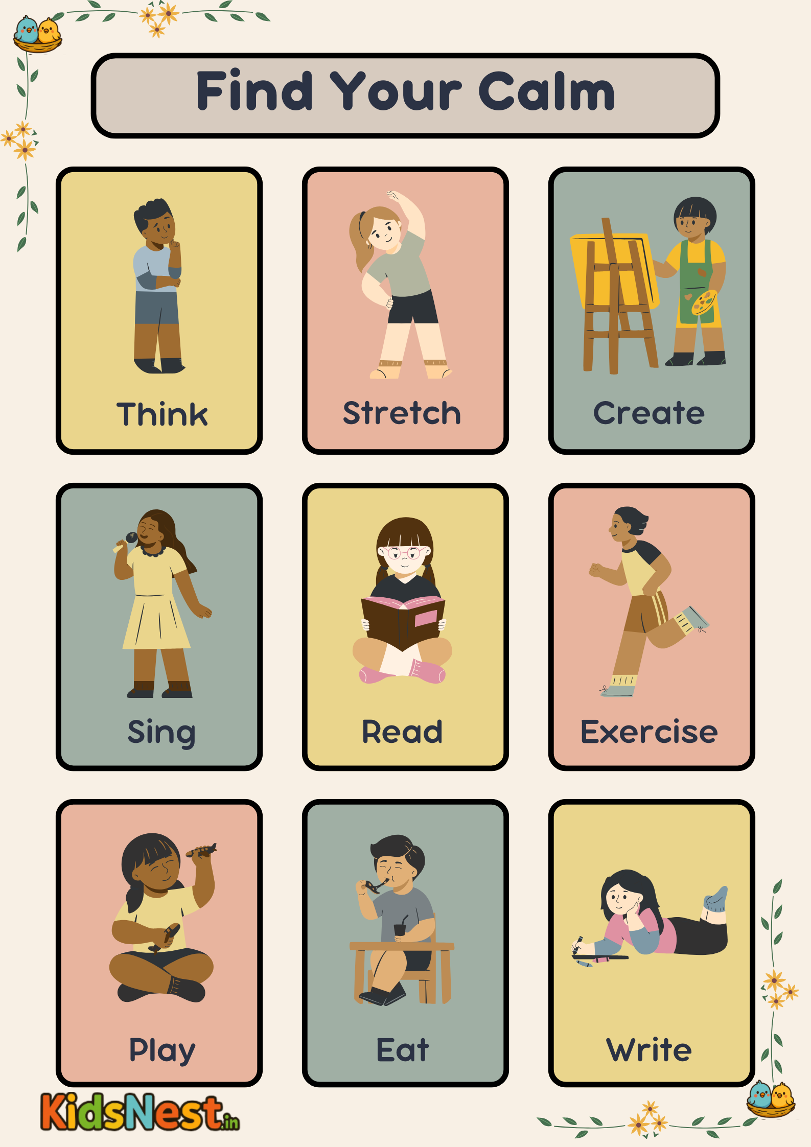 Calm Down Worksheet for Kids | Printable Mindfulness Activity cover