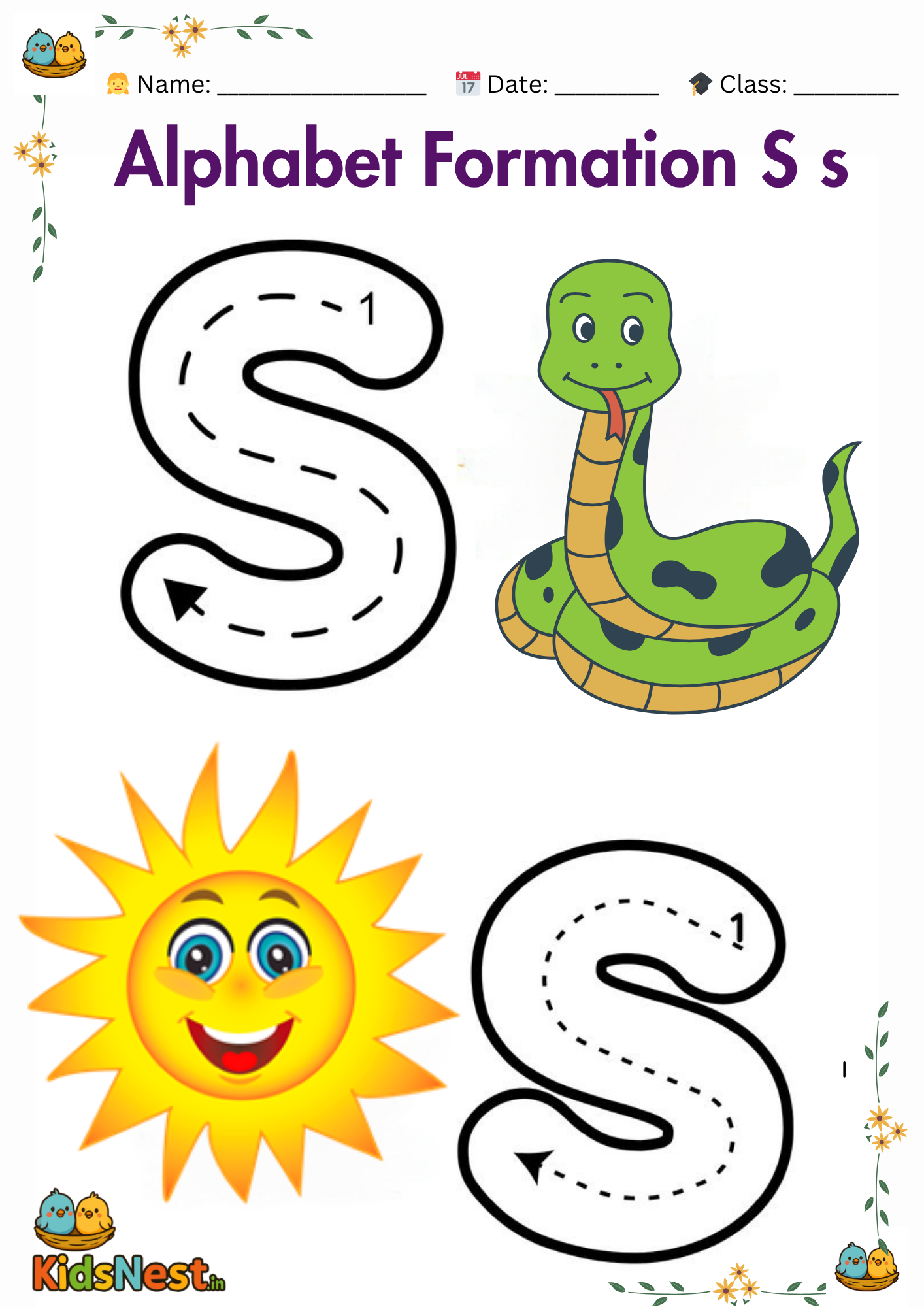 Printable Letter S Worksheet | Kids Letter Formation Activity cover