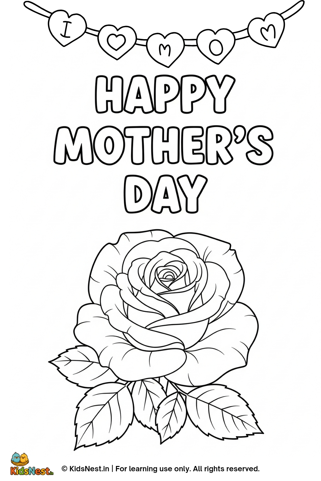 Mother's Day Coloring Page - Free Printable Kids Activity