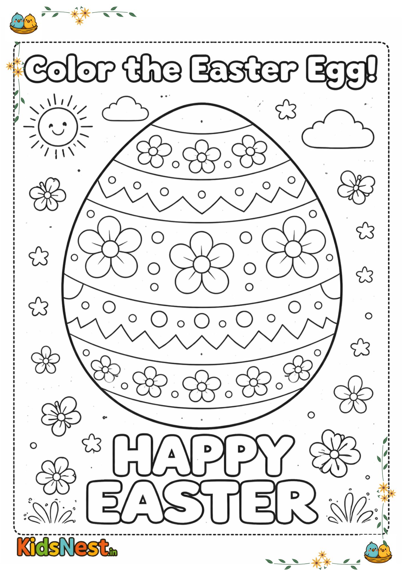 Easter Colouring Page for Kids | Free Printable Activity