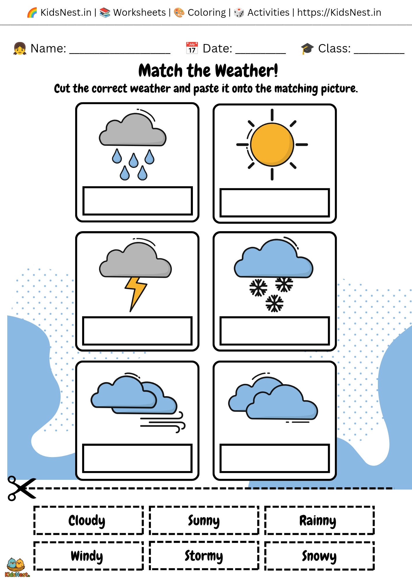 Weather Worksheets & Coloring Pages for Kids - Free Printable
