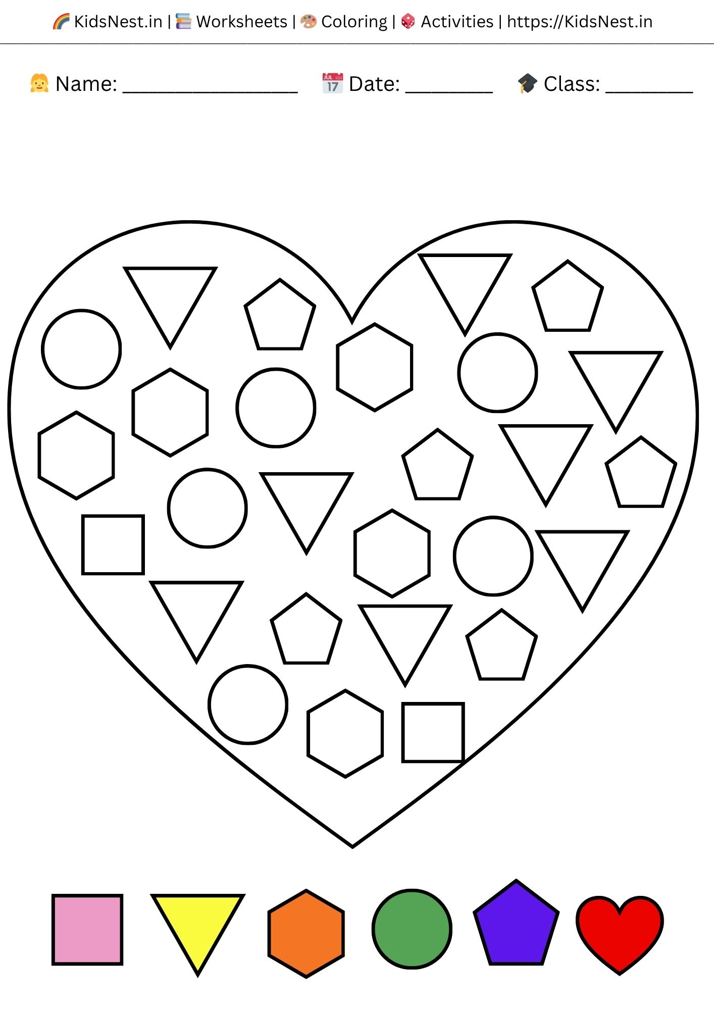 Printable Shape Recognition Worksheet for Kids | Free Fun