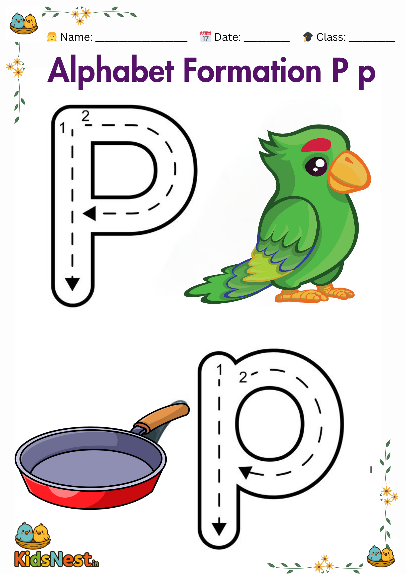 Letter P Worksheet: Trace & Learn for Kids | Printable cover