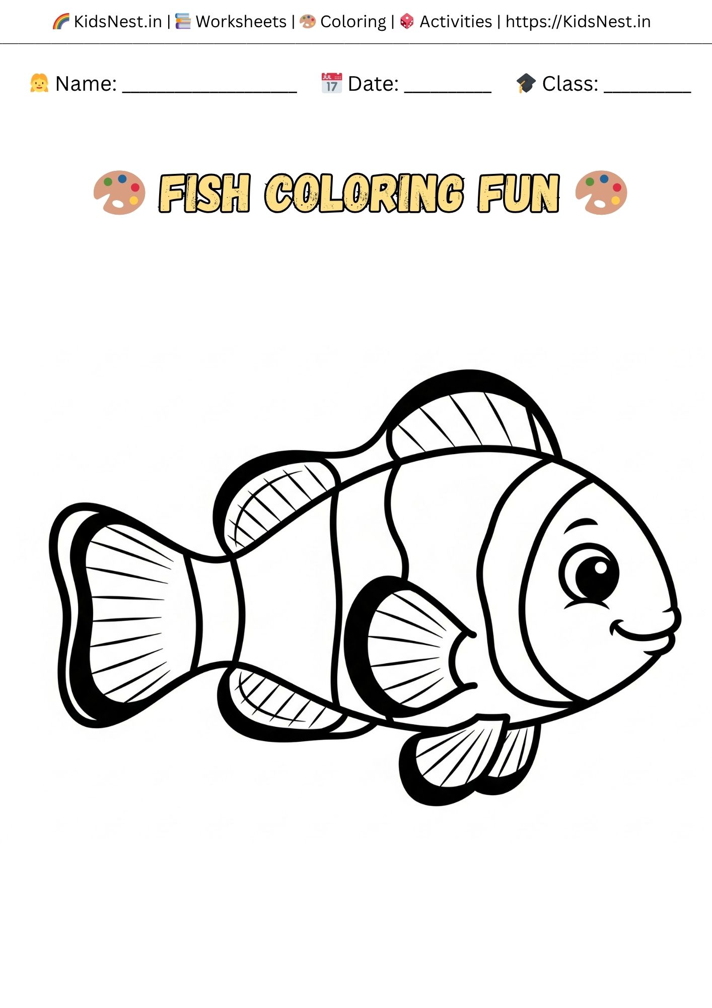 Fish Coloring Page | Free Printable Kids Activity