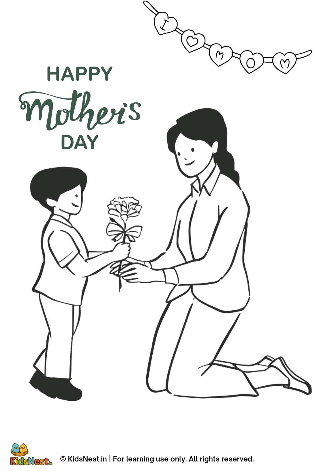 Free Mother's Day Coloring Page | Kids Printable Activity