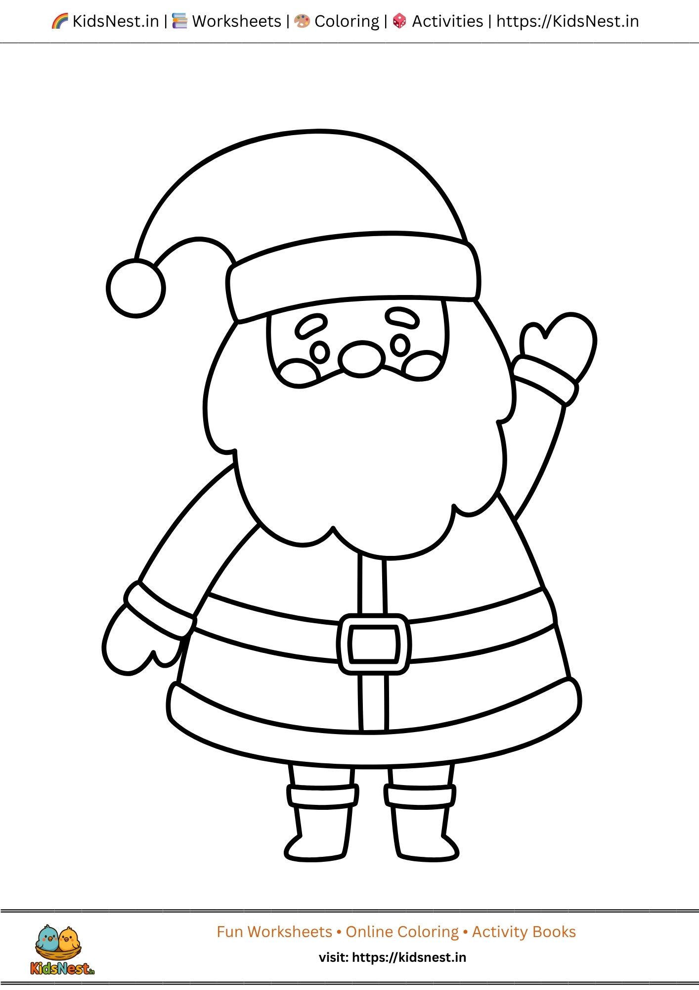 Santa Claus Christmas Coloring Page | Free Printable Fun cover