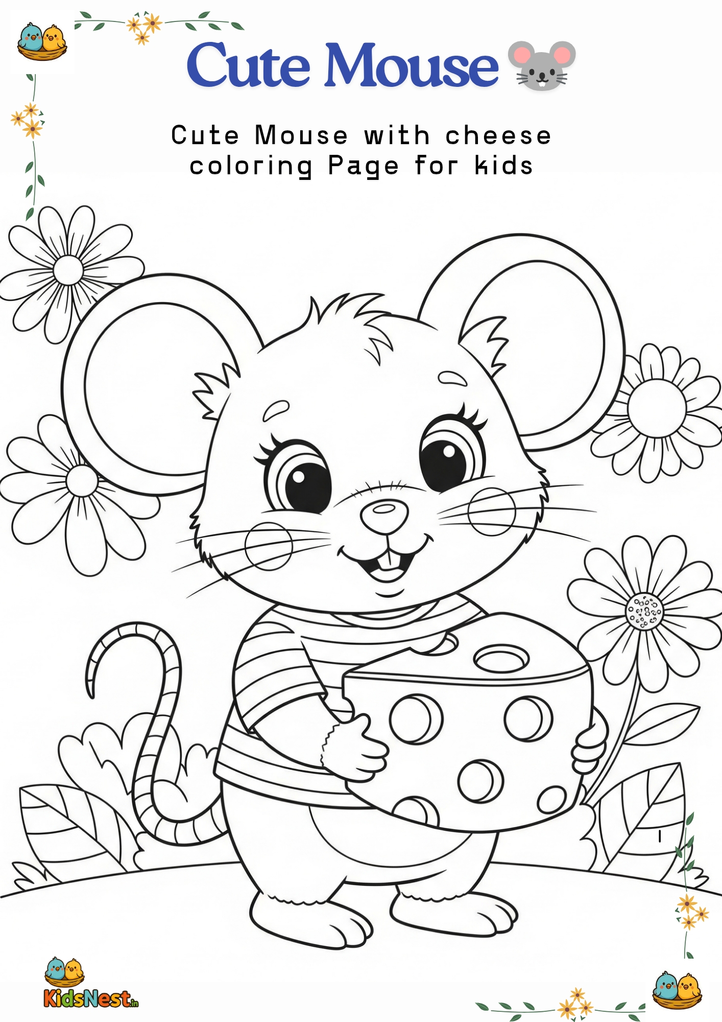 Cute Mouse Coloring Page | Free Printable Kids Activity