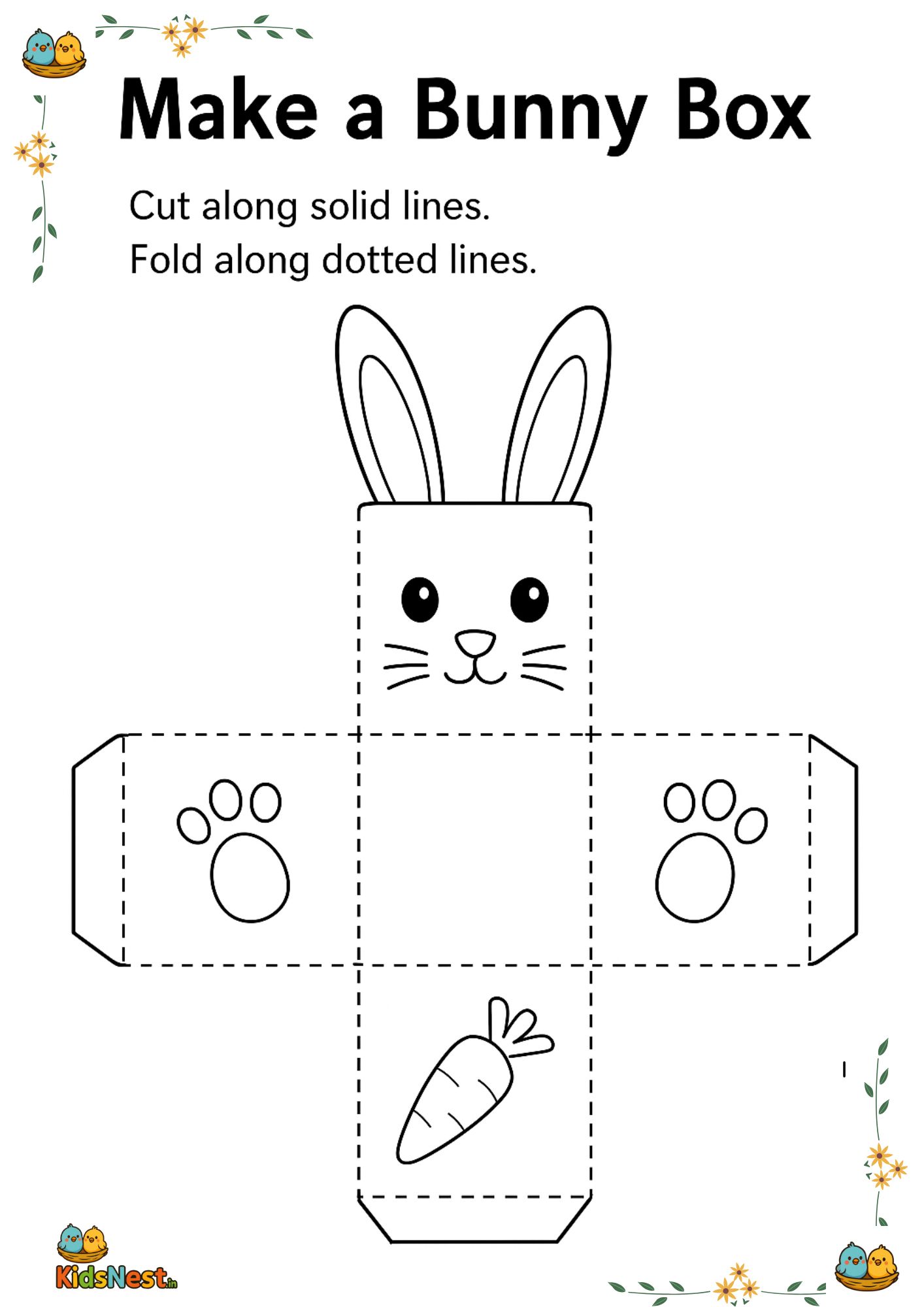 Printable Bunny Box Craft | Fun Kids Activity & Worksheet