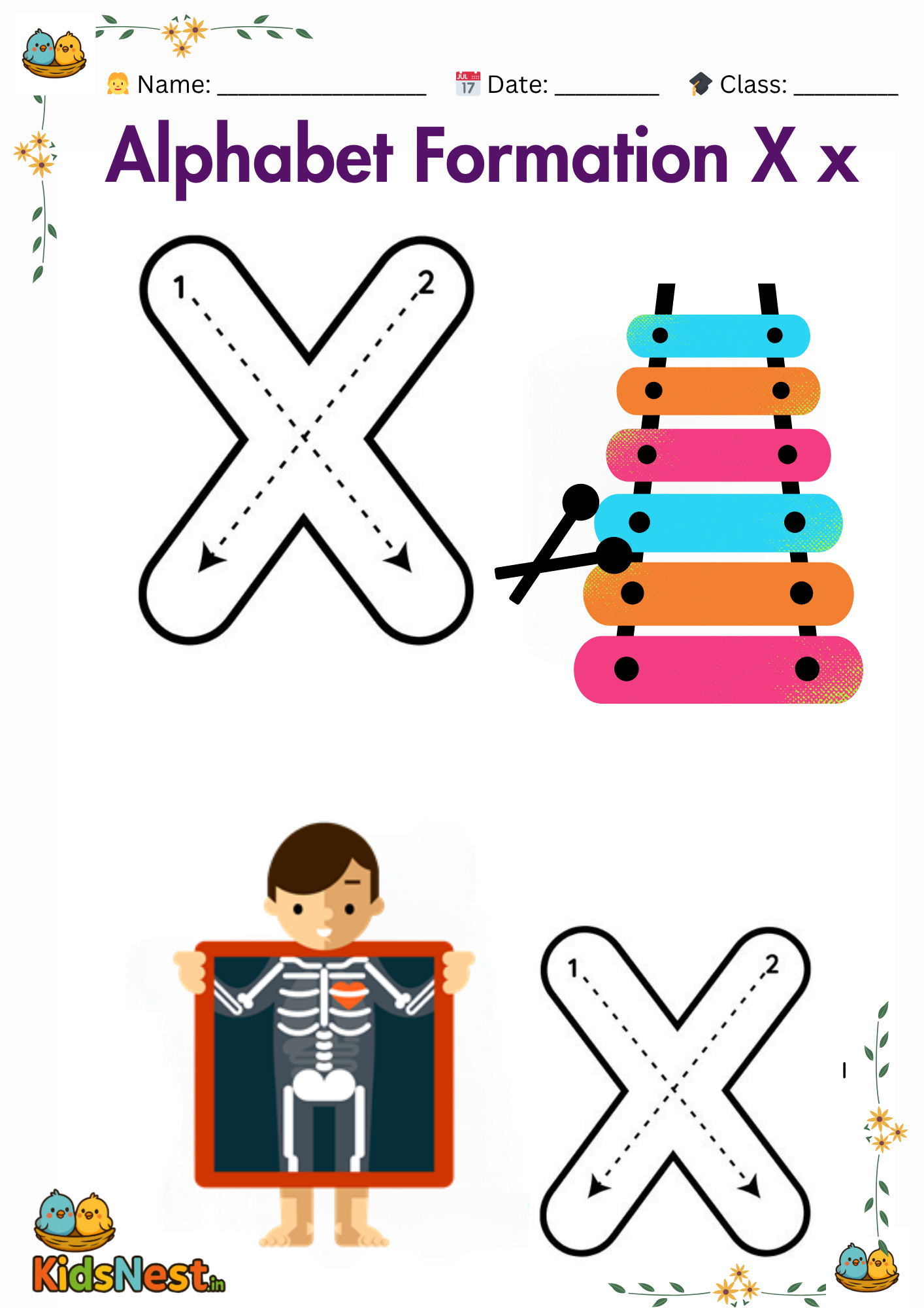 Letter X Formation Worksheet | Printable Activity for Kids cover