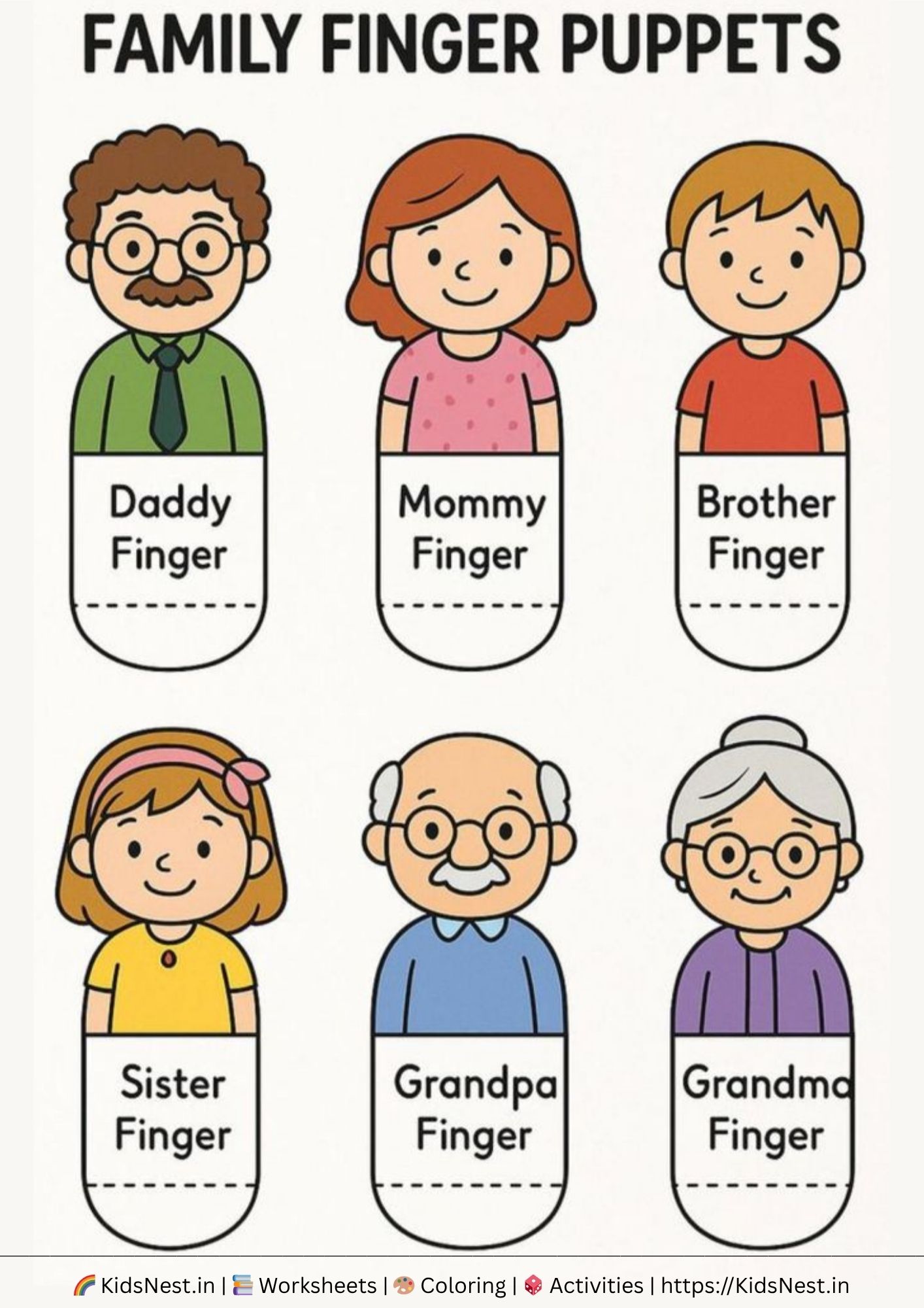 Printable Finger Puppet Worksheets | Kids Craft & Activity