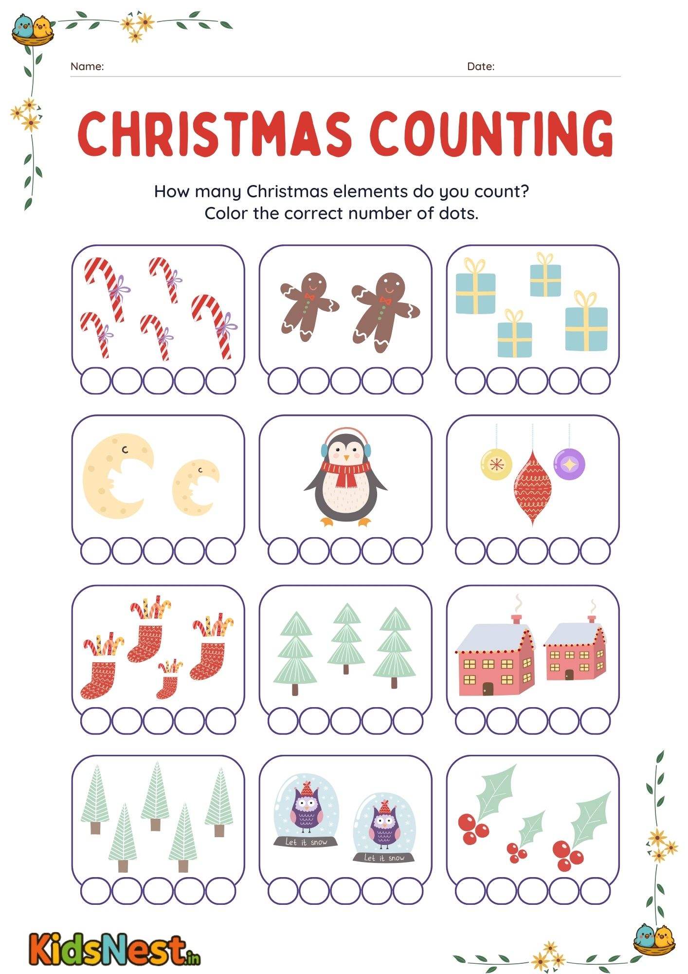 Christmas Counting Worksheet | Free Printable Activity for Kids cover