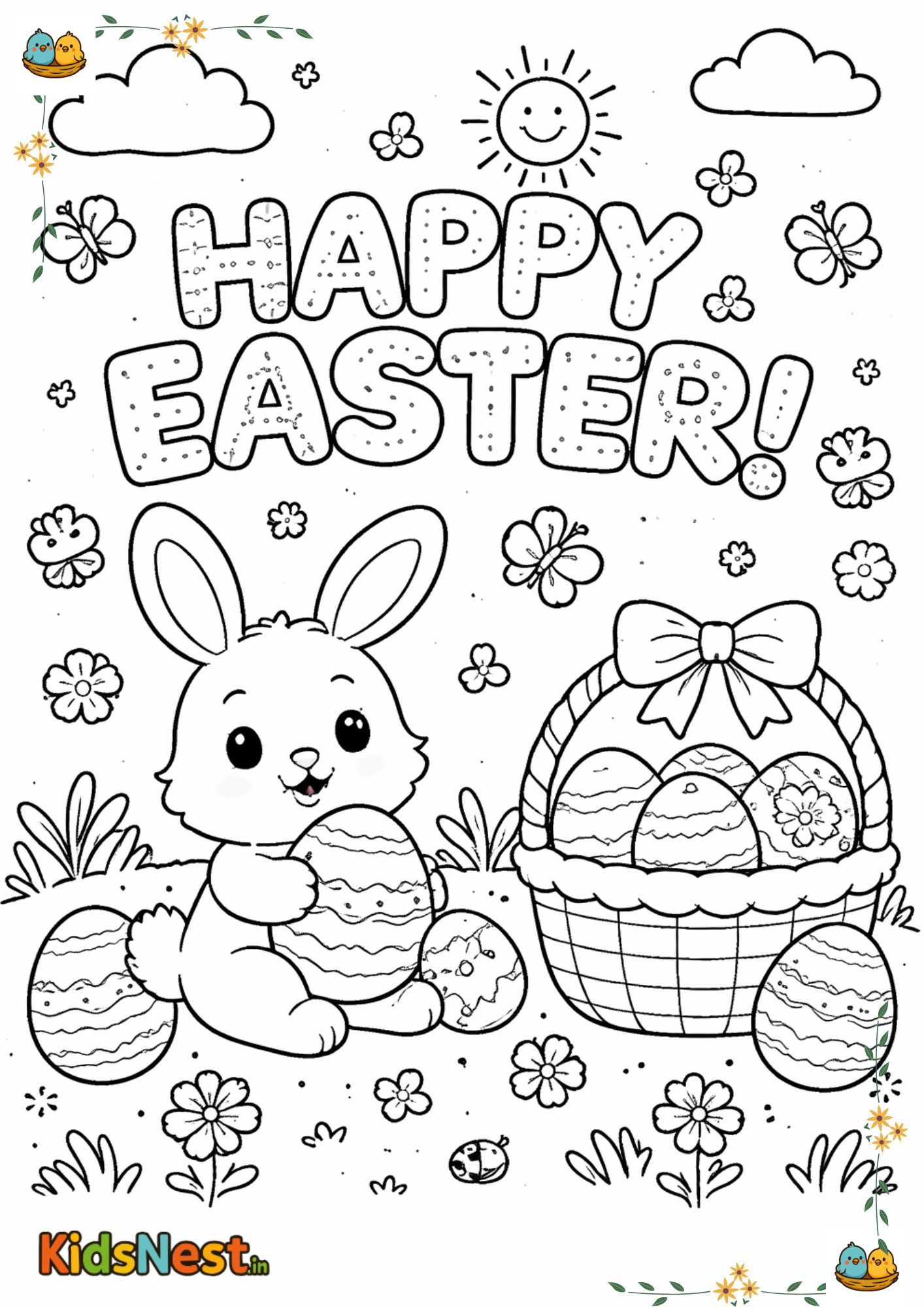 Easter Coloring Page for Kids - Free Printable Activity