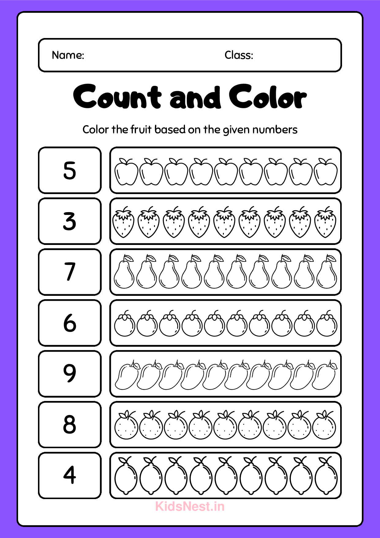 Count & Colour: Fun Printable Worksheets for Kids Learning cover