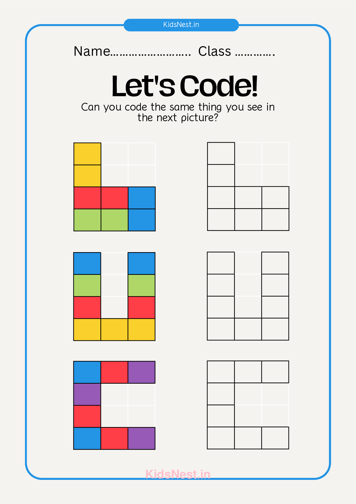 Kids Pattern Coloring Worksheets: Free Printable Pages