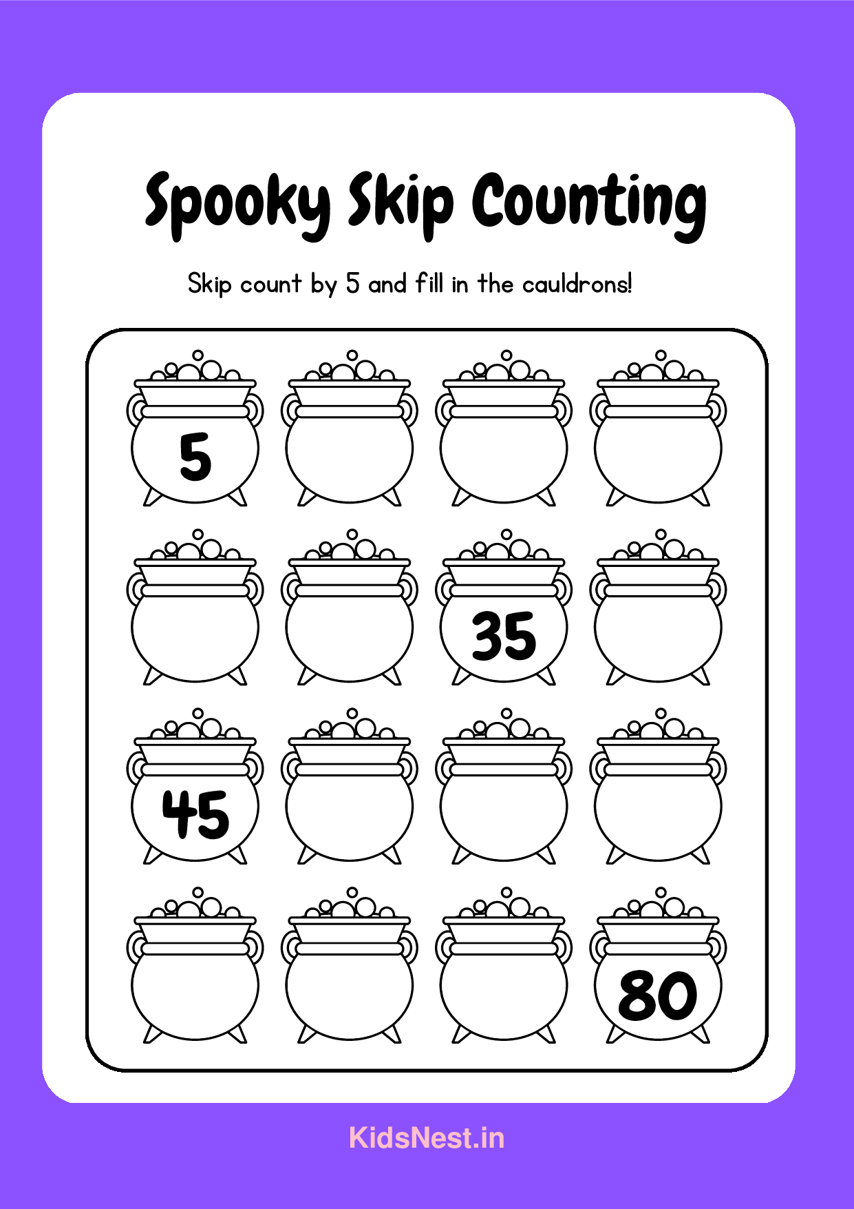 Skip Counting Worksheets & Activities for Kids - Printable cover