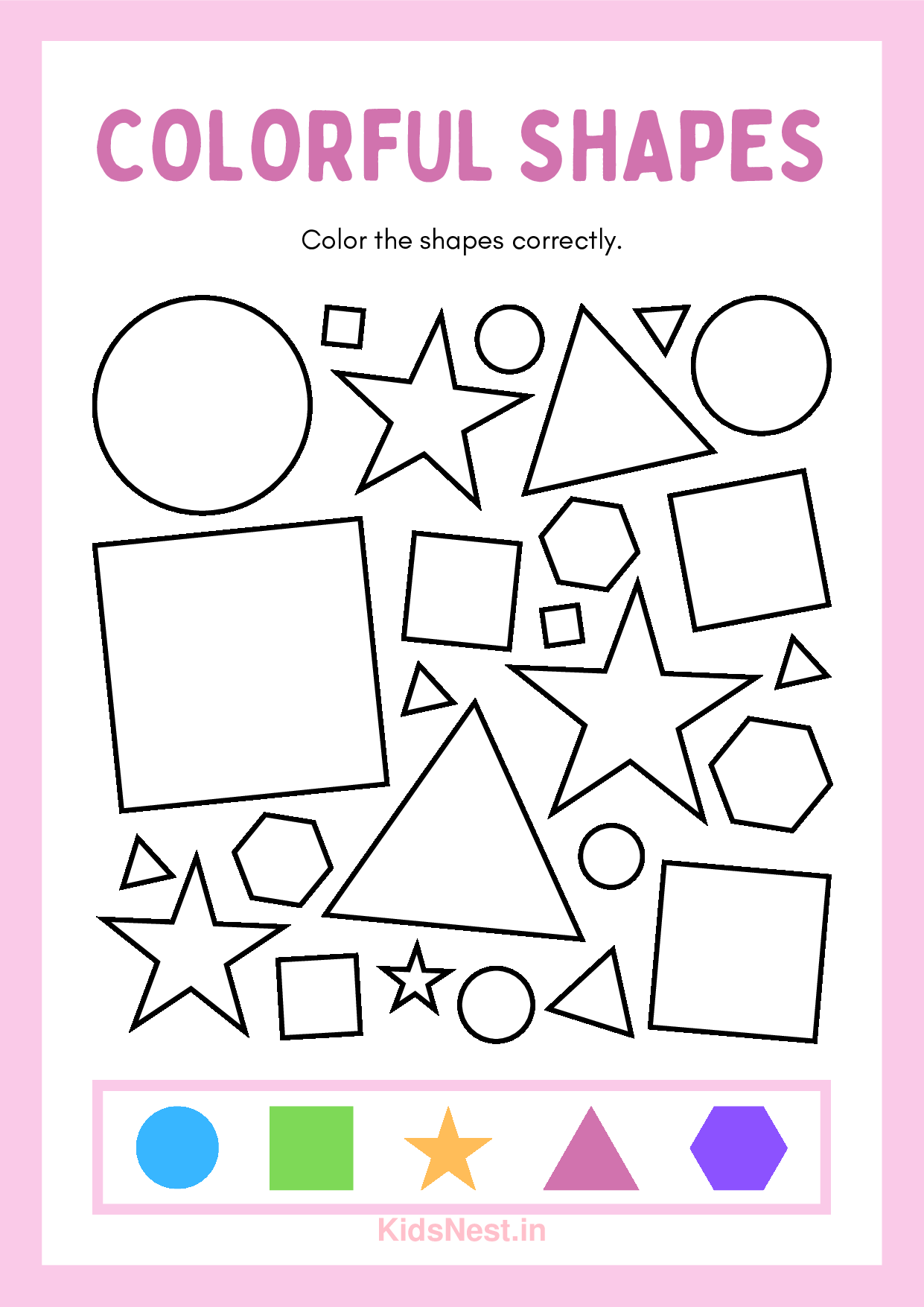 Color & Learn Shapes: Free Printable Worksheet for Kids