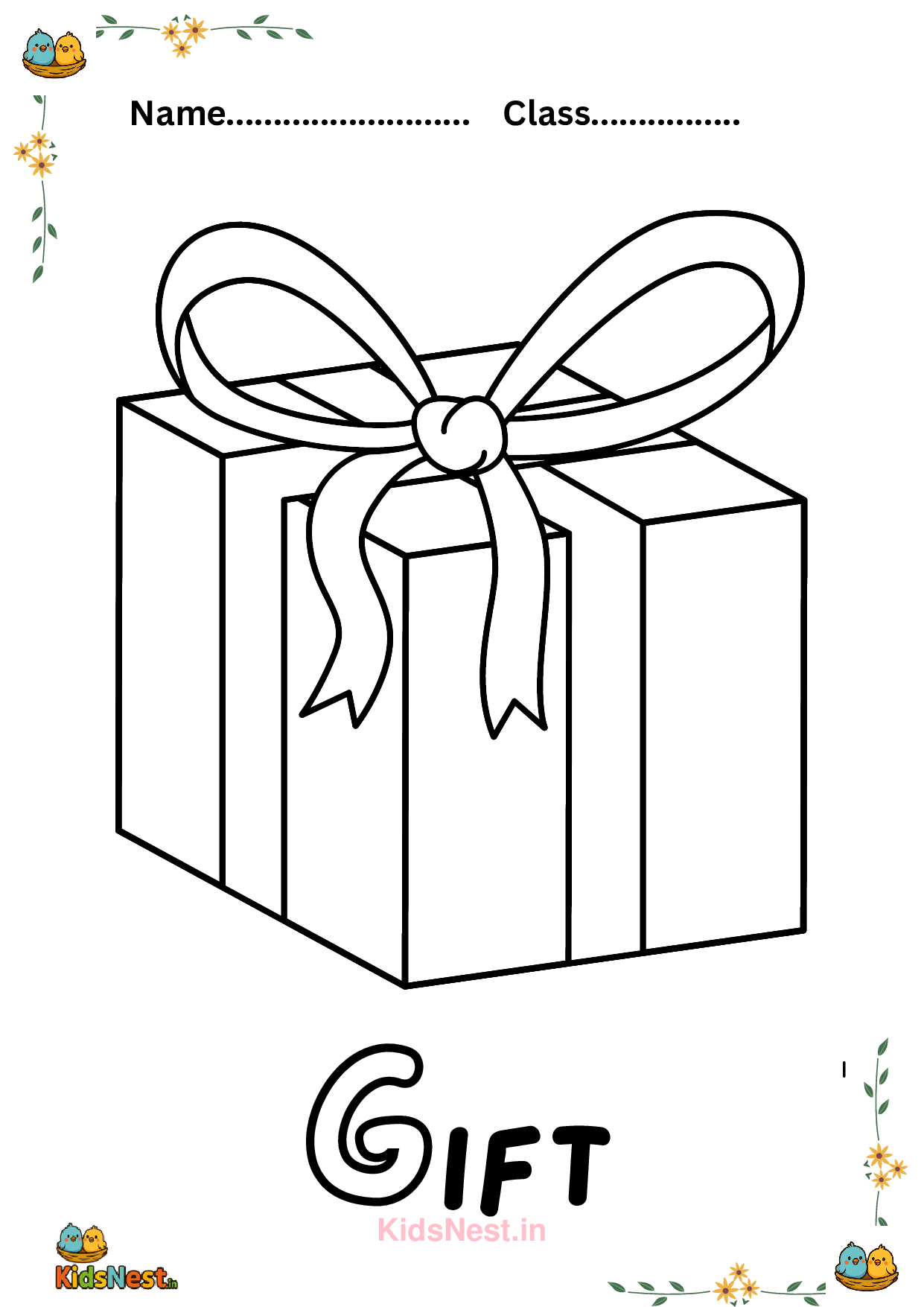 Surprise Gift Coloring Pages for Kids - Free Printable