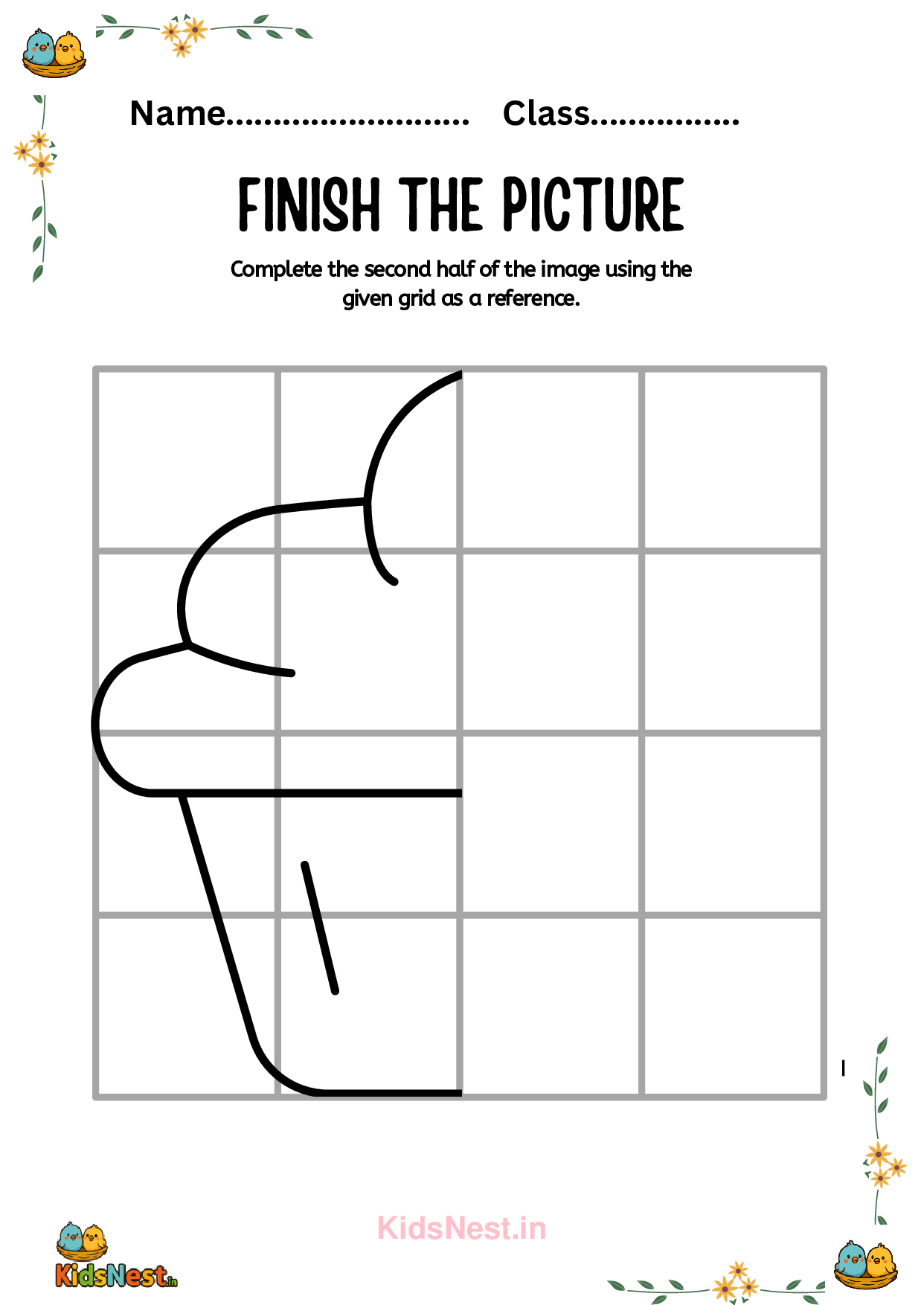 Printable Grid Drawing Challenge for Kids | Art Activity