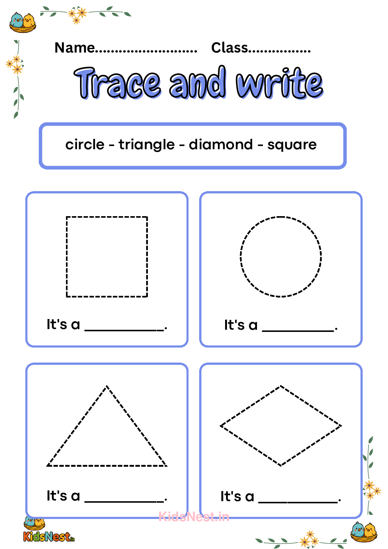 Trace and Write Worksheets for Kids | Printable Activities