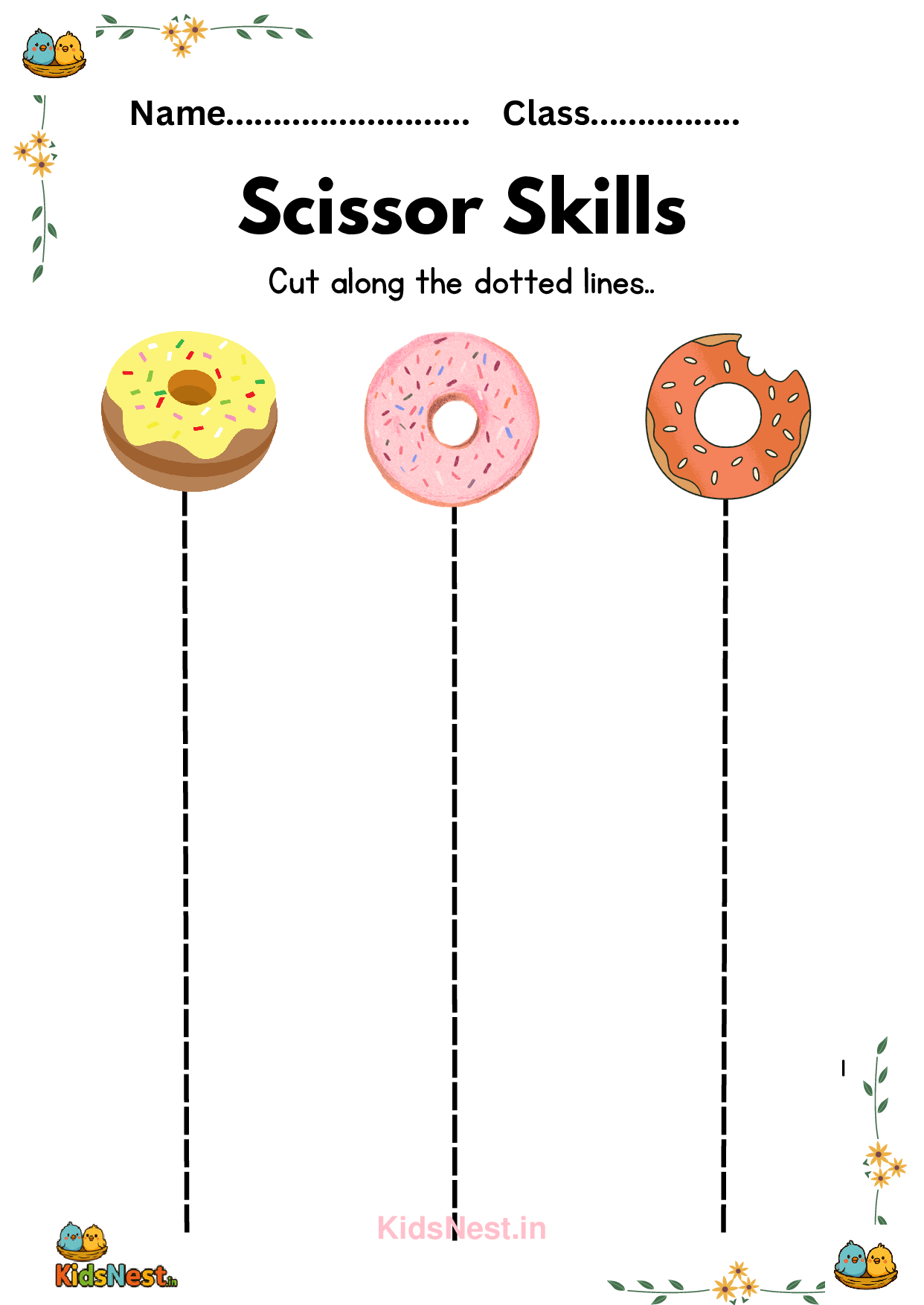 Printable Scissor Skills Worksheets for Kids & Preschool