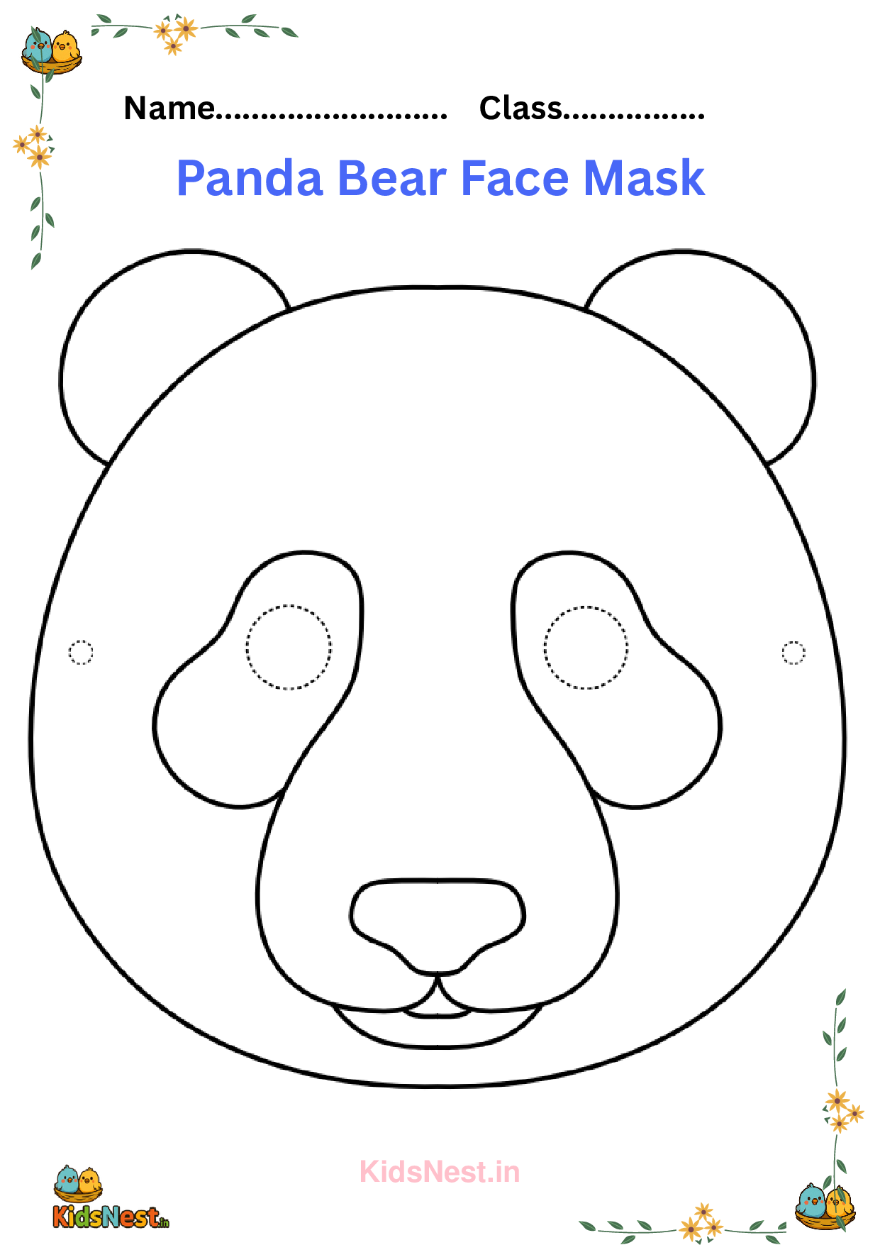 Printable Panda Face Mask Craft | Fun Kids Activity
