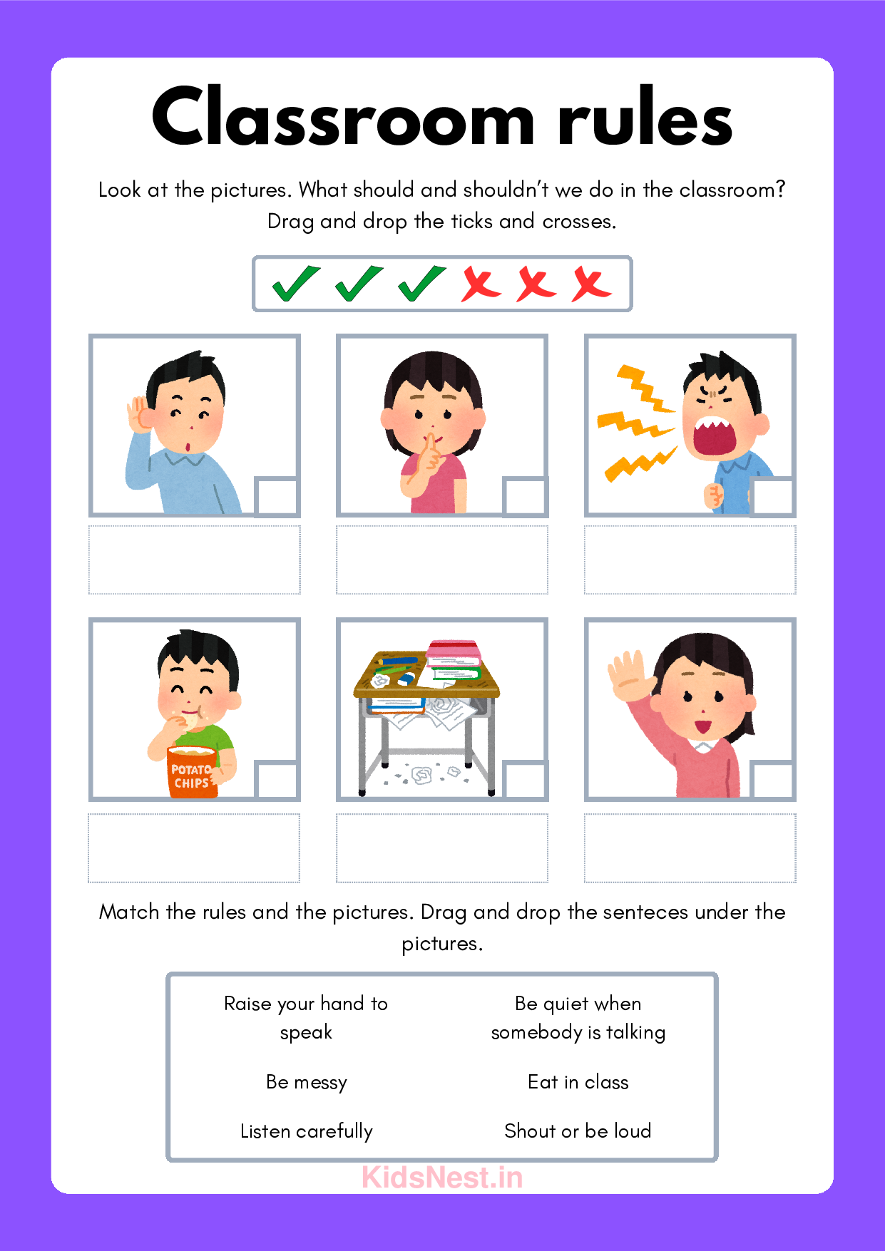 Classroom Rules: Printable Worksheets & Activities for Kids