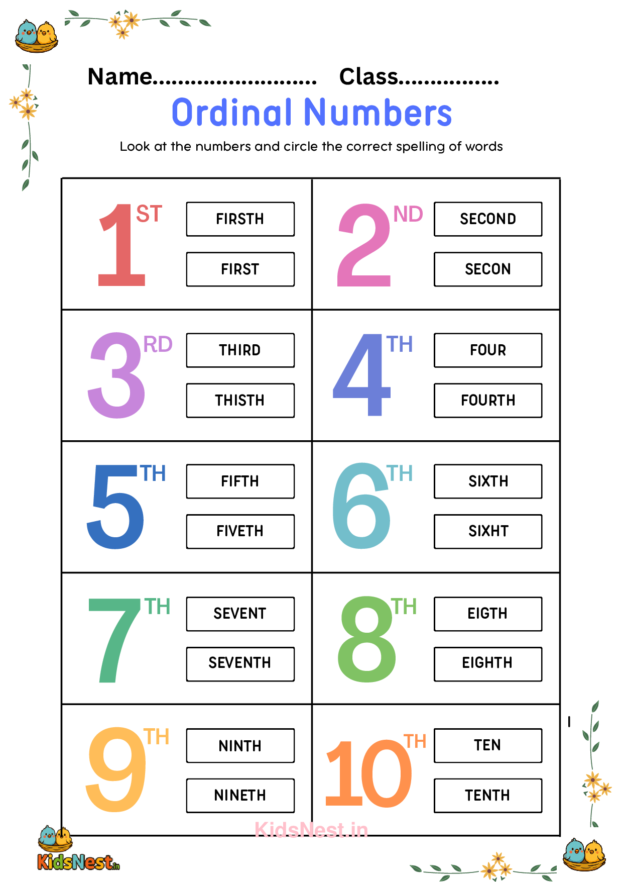 Ordinal Number Fun: Printable Activities for Kids & Teachers