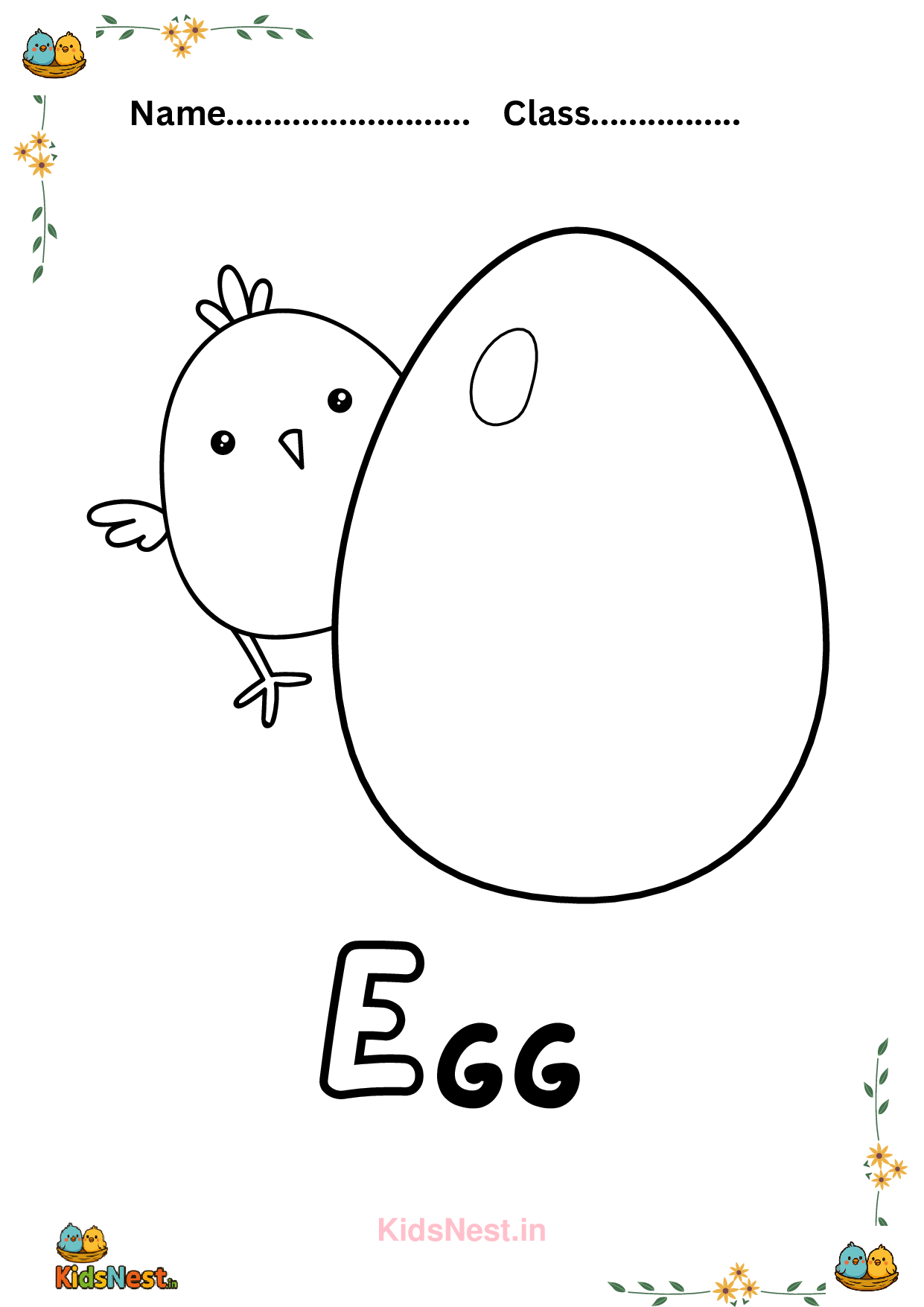 Printable Egg Coloring Pages & Kids Activity