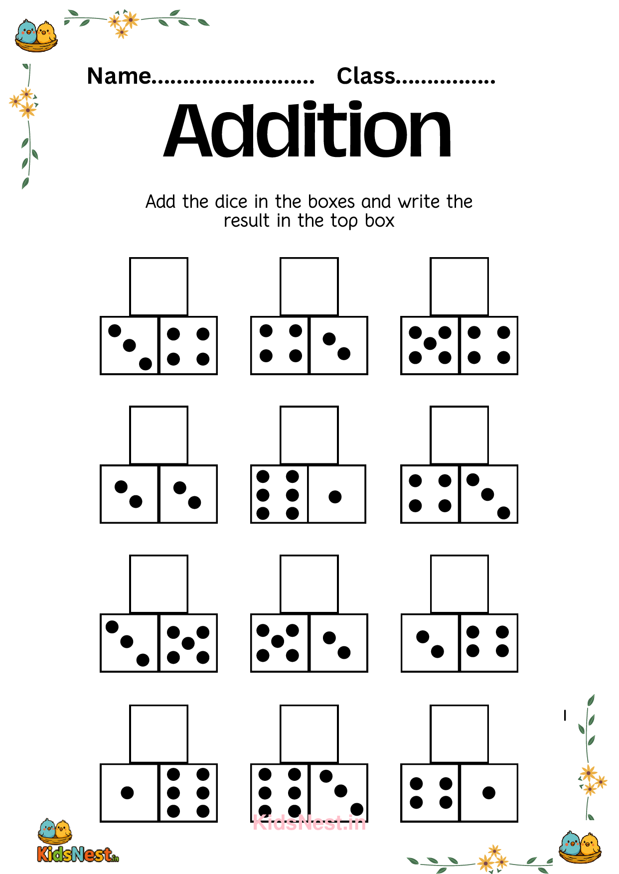 Block Addition Math Worksheet for Kids | Printable Activity cover