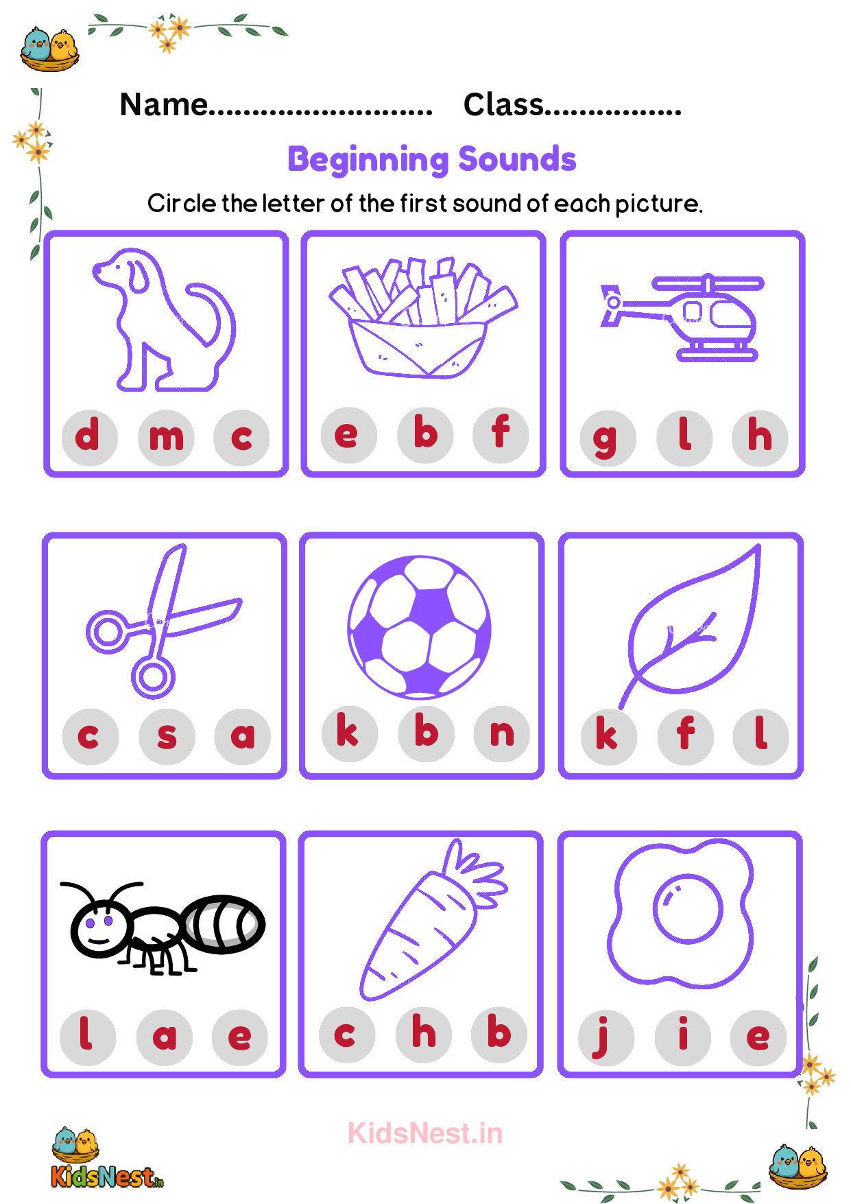 Beginning Sounds Worksheets & Activities | Kids Printables cover
