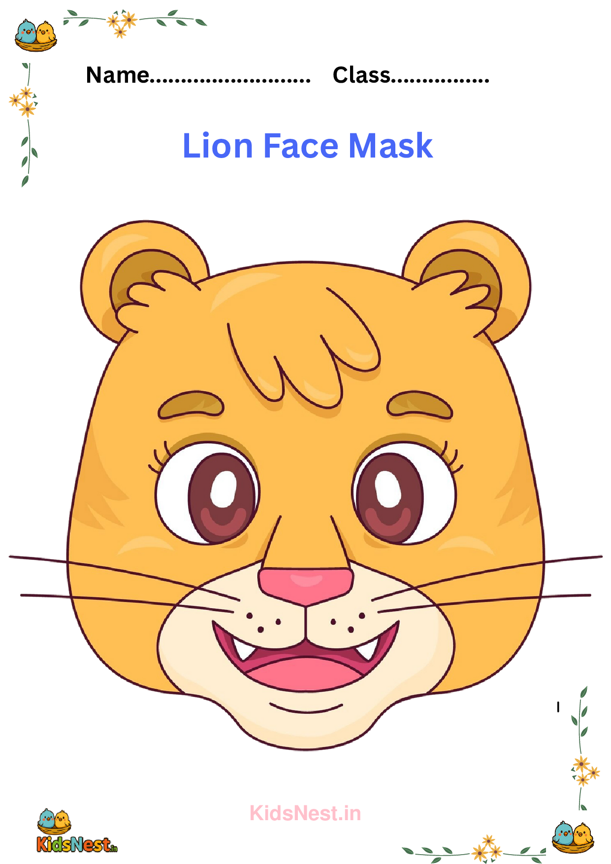 Printable Lion Mask | Kids Craft Activity & Educational Fun