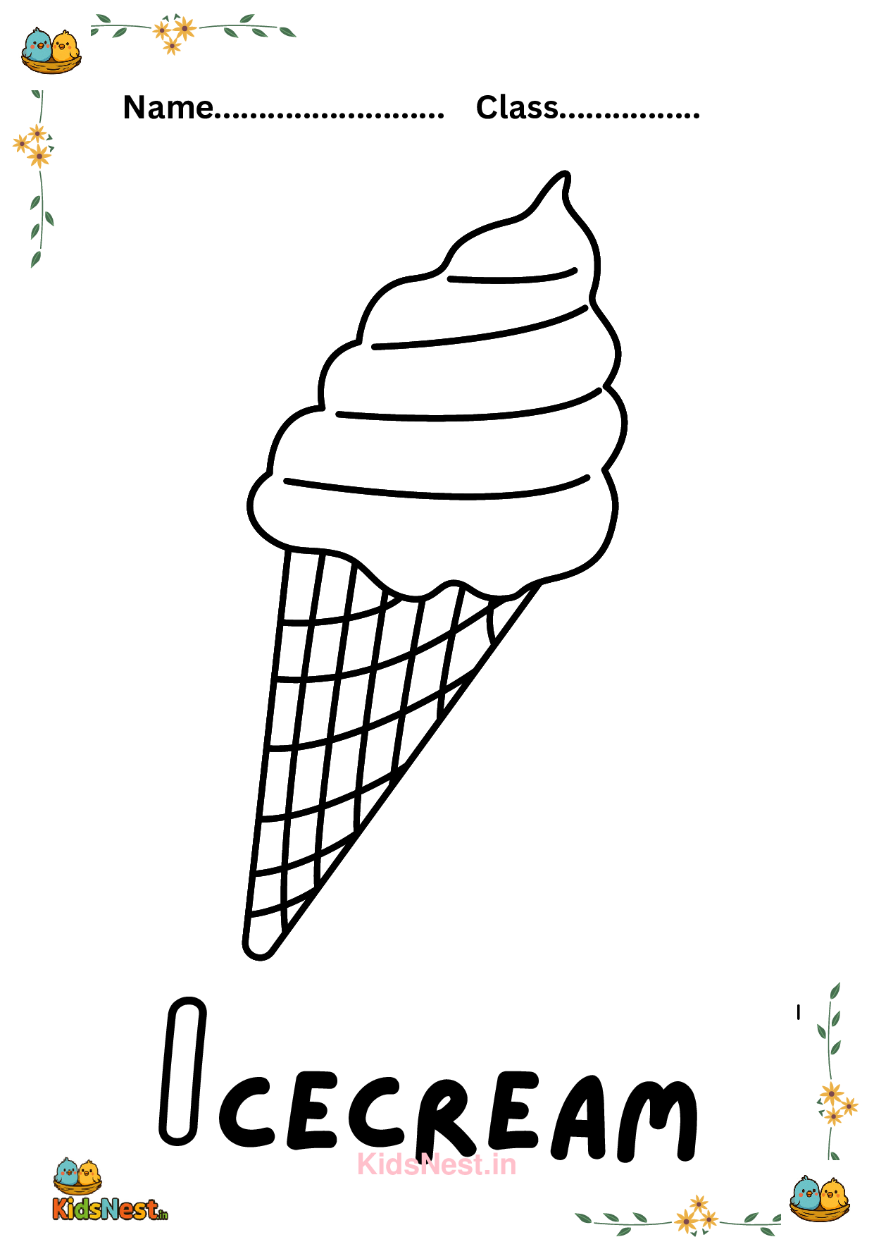 Yummy Ice Cream Printables: Kids Worksheets & Coloring Pages cover