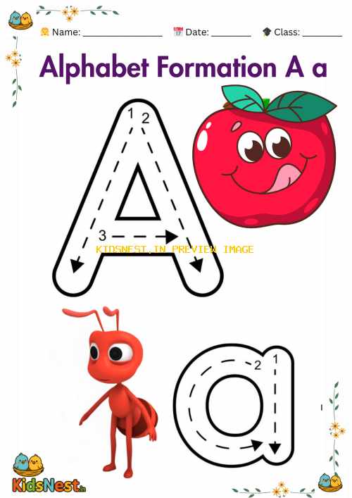 A a Letter Formation Worksheet | Printable for Preschoolers