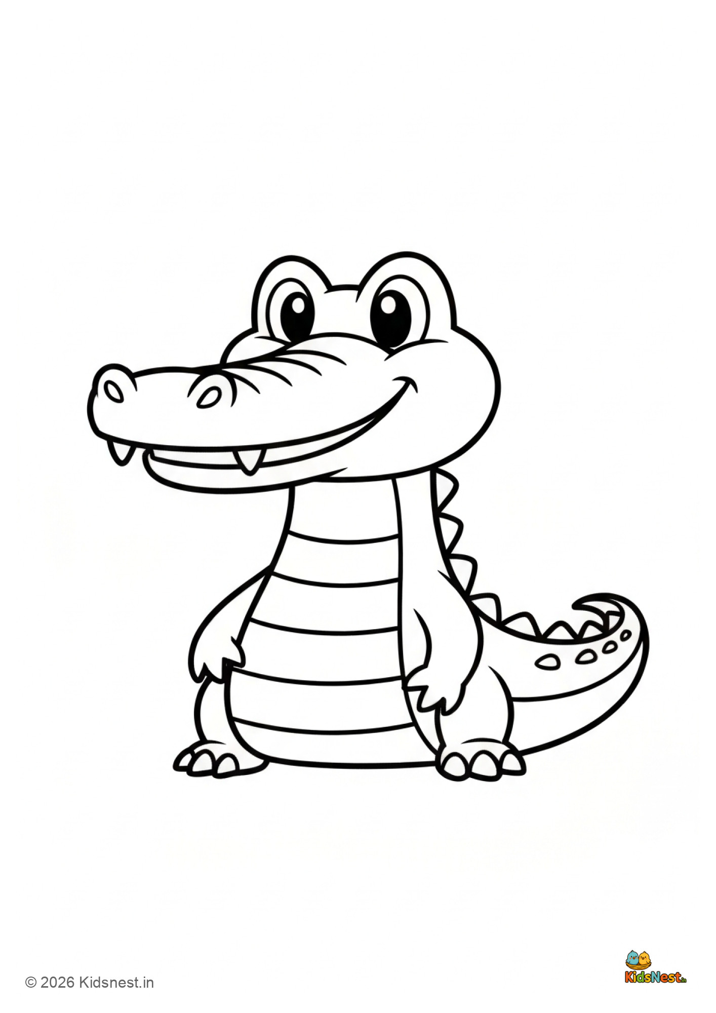A for Alligator Coloring Page | Free Printable for Kids