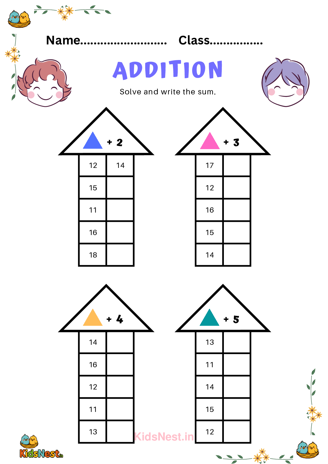 Printable Addition Worksheets & Activities for Kids