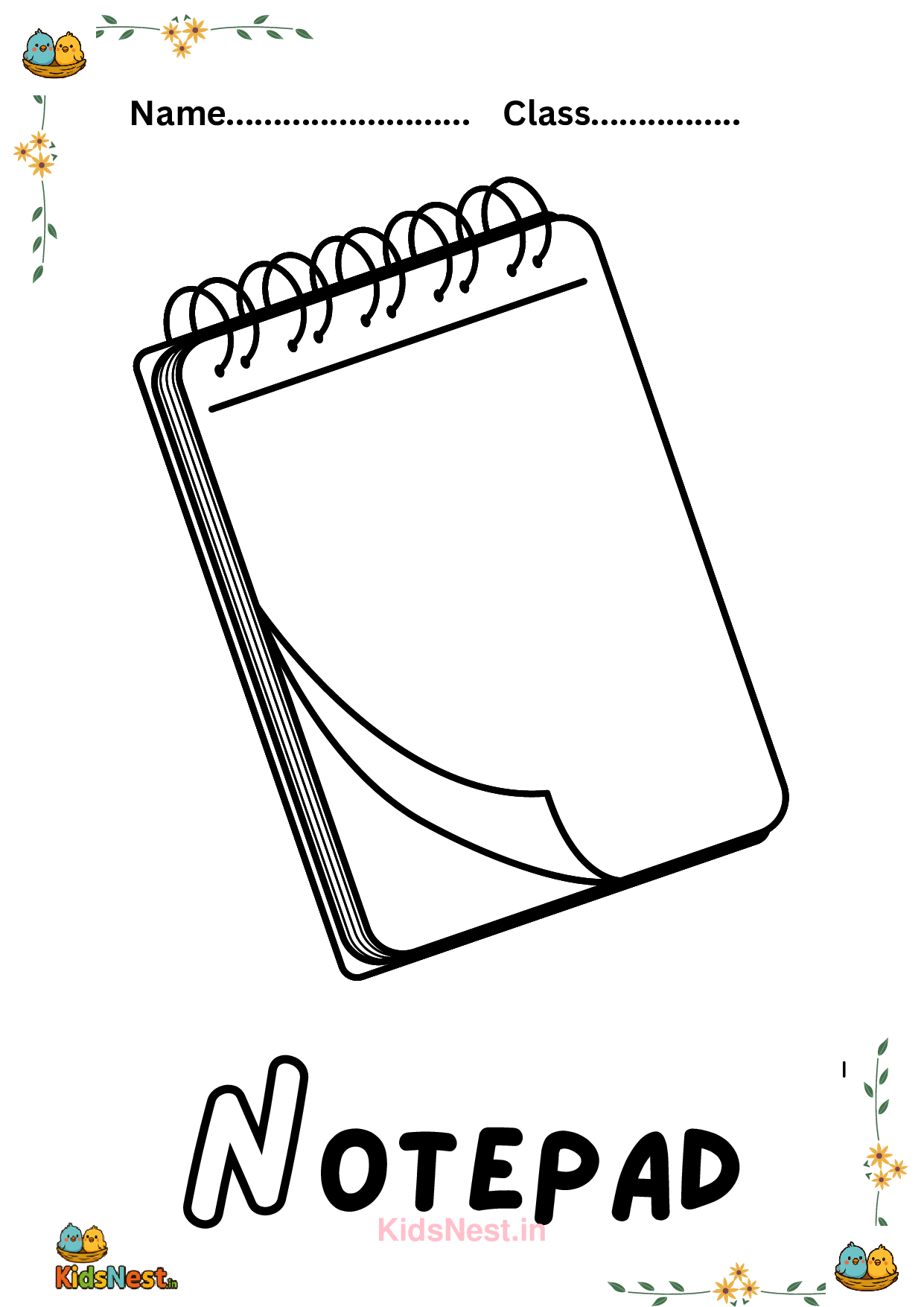 Alphabet N Printable Worksheet & Activity for Kids
